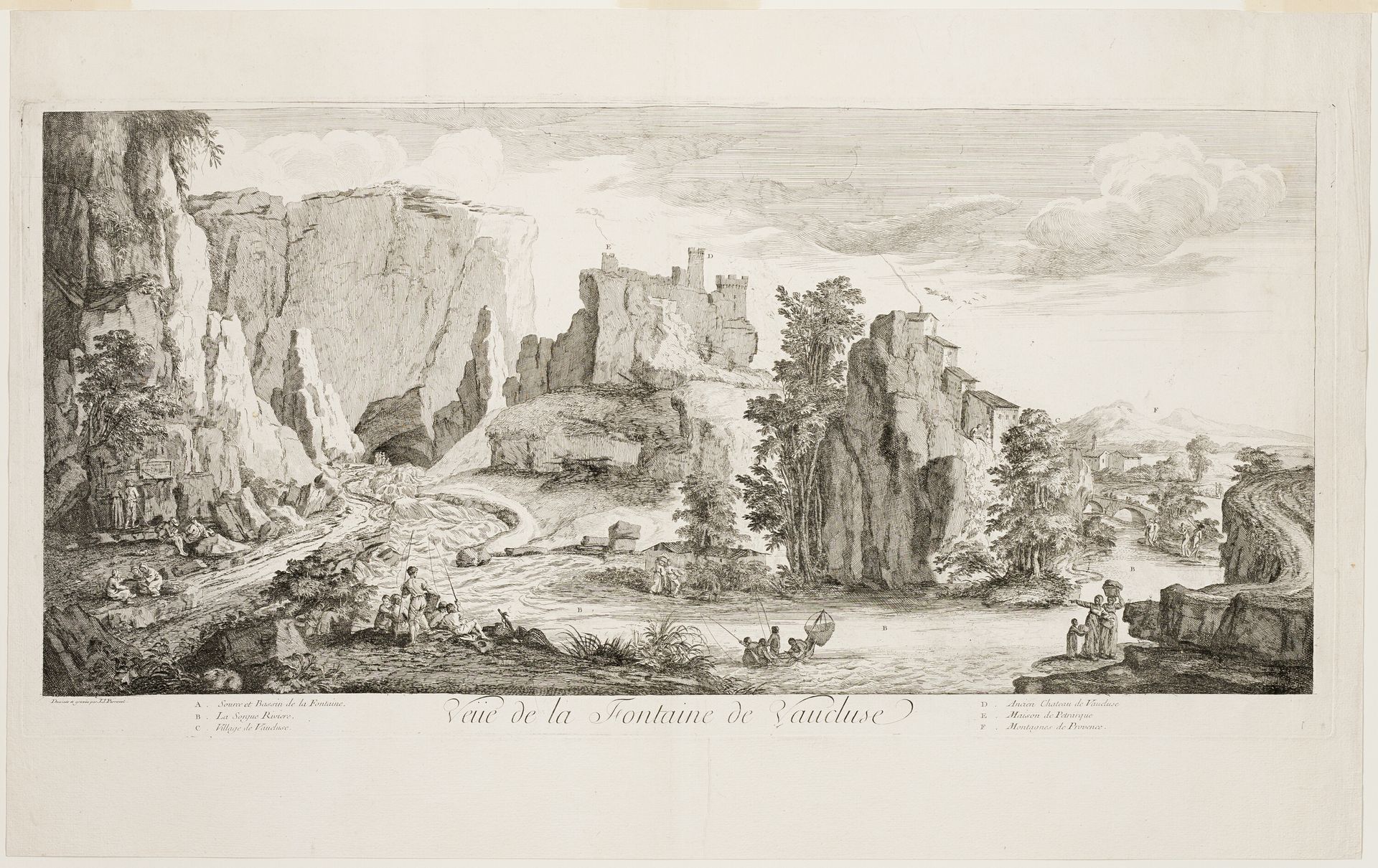 Veue de la Fontaine de Vaucluse by Joseph Parrocel