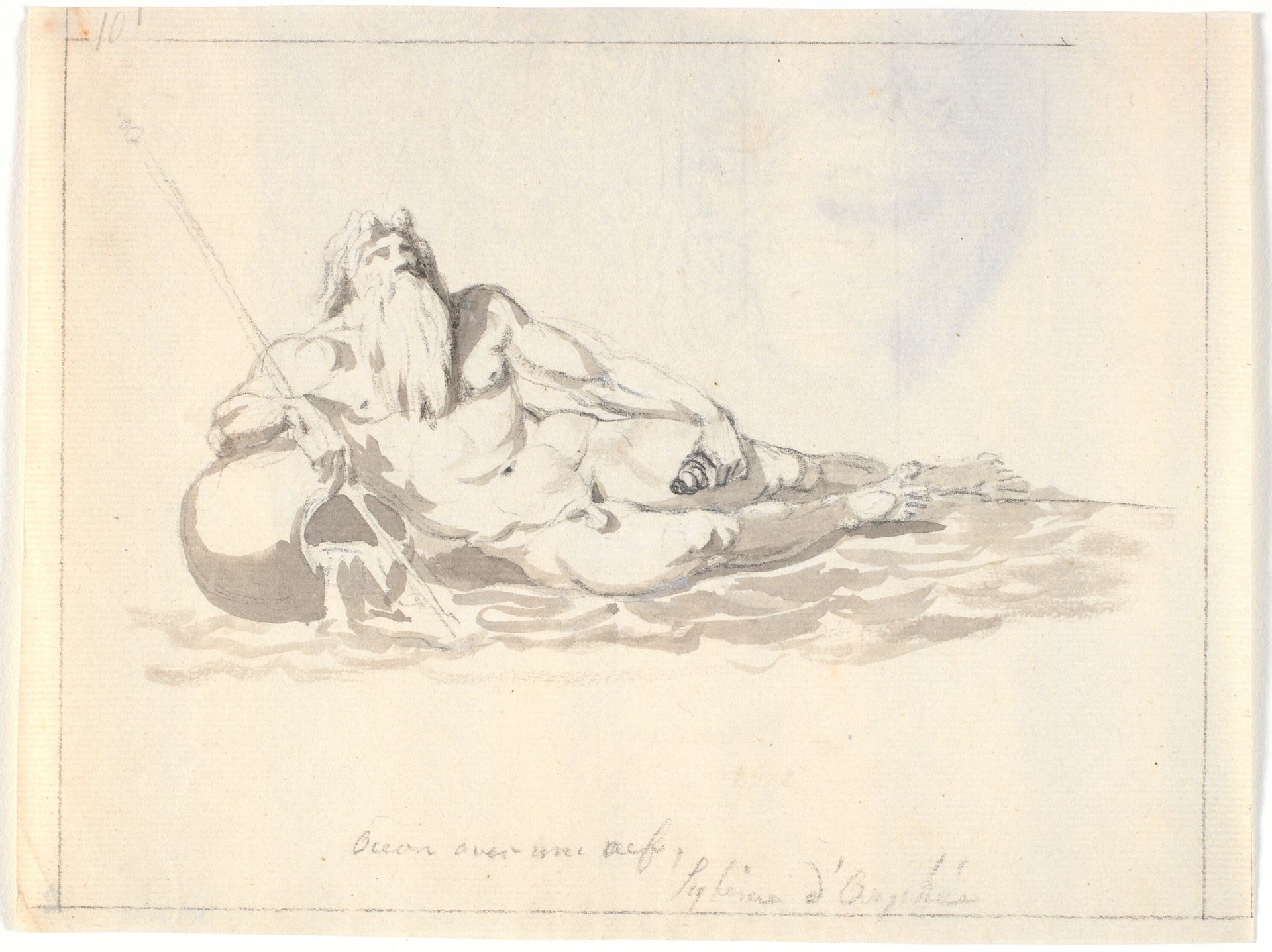 Oceanet, en liggende havgud by Nicolai Abildgaard