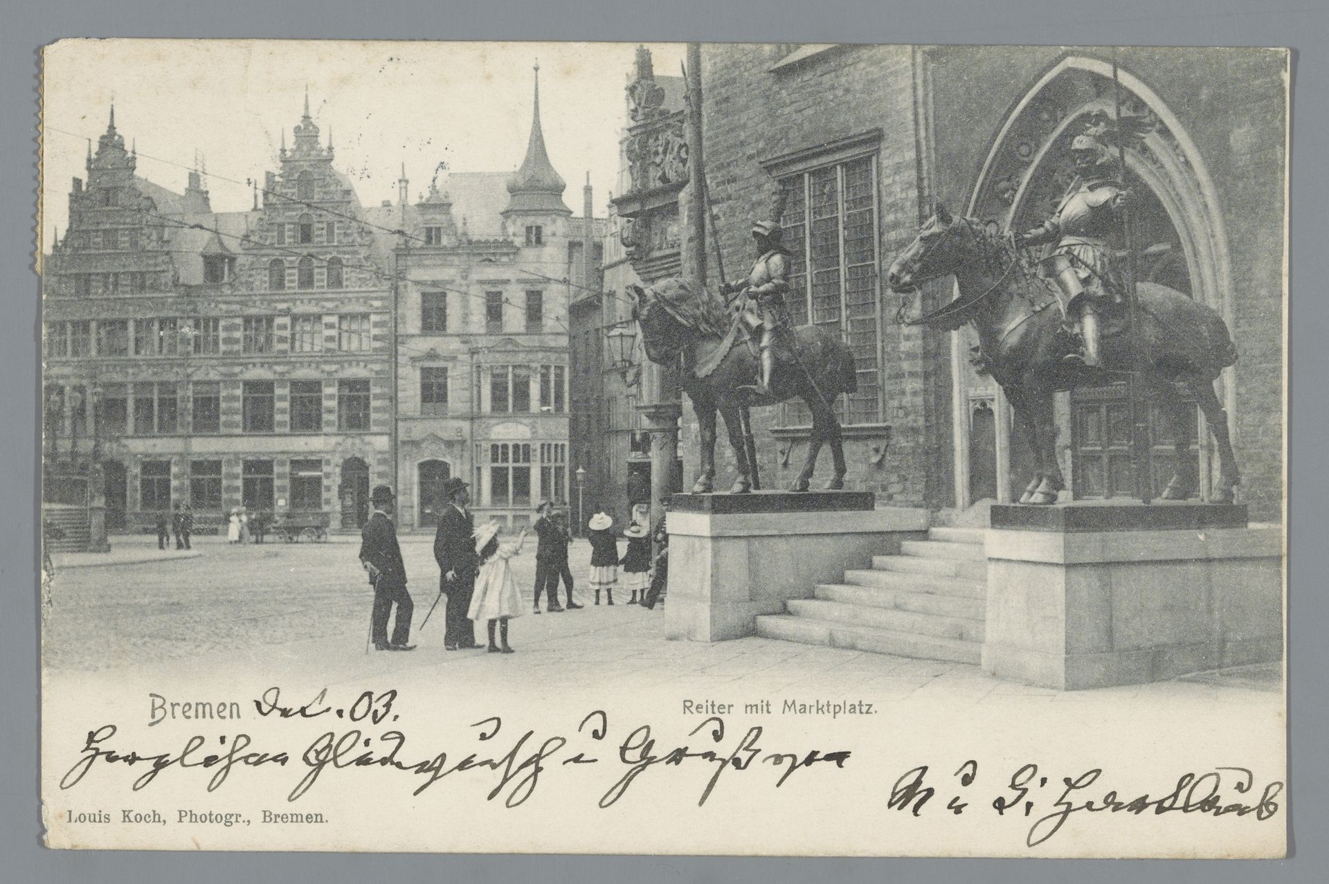Bremen, Reiter mit Marktplatz by Louis Koch