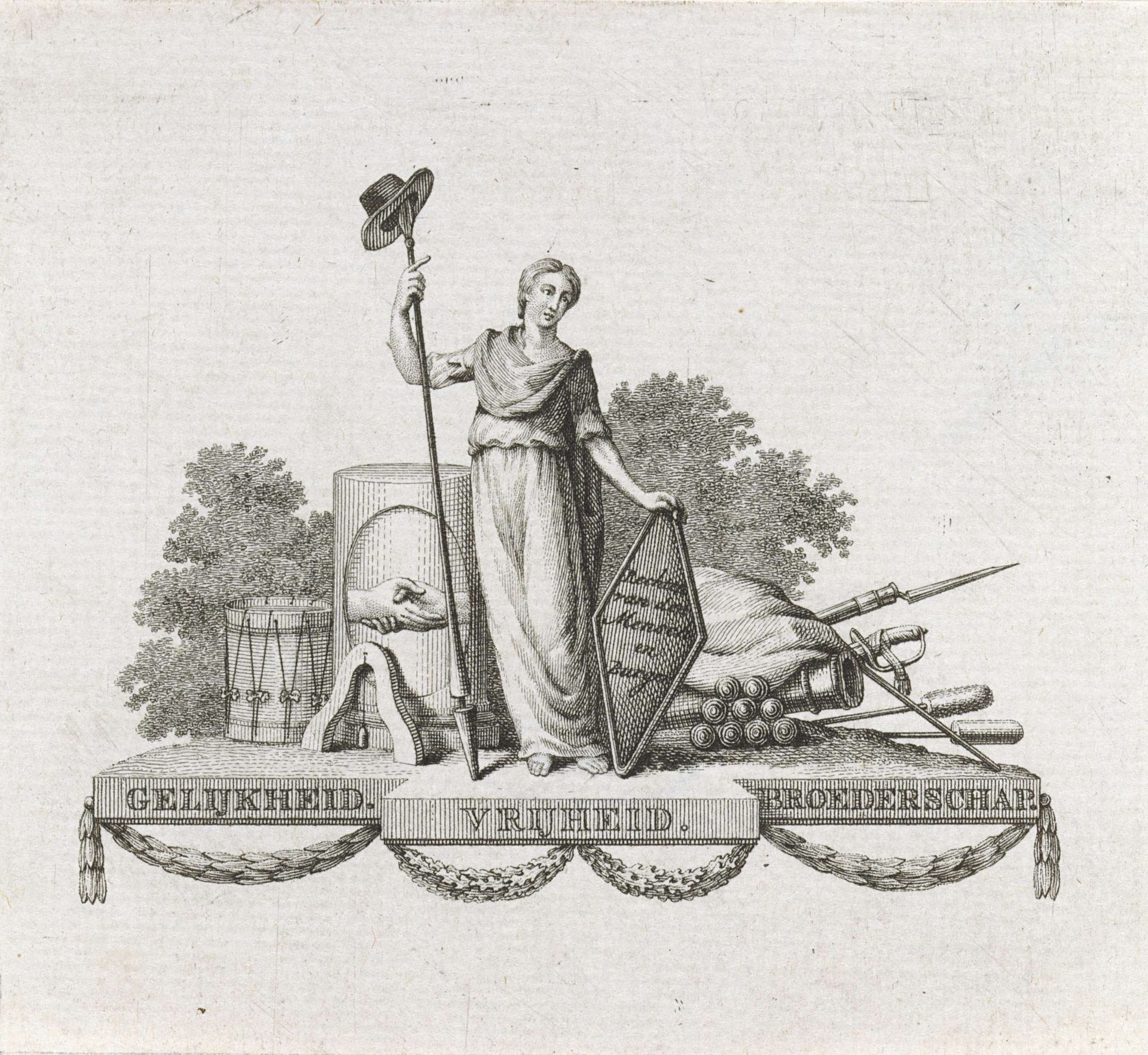 Patriots vignet, 1795 by Johannes Jelgerhuis
