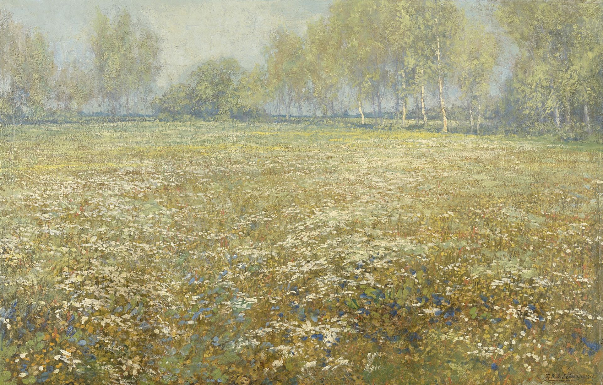 Meadow in Bloom by Egbert Rubertus Derk Schaap