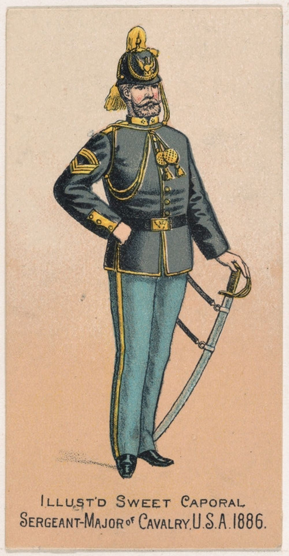 Sergeant-Major of Cavalry, United States Army, 1886, from the Military Series (N224) issued by Kinney Tobacco Company to promote Sweet Caporal Cigarettes by Kinney Brothers Tobacco Company