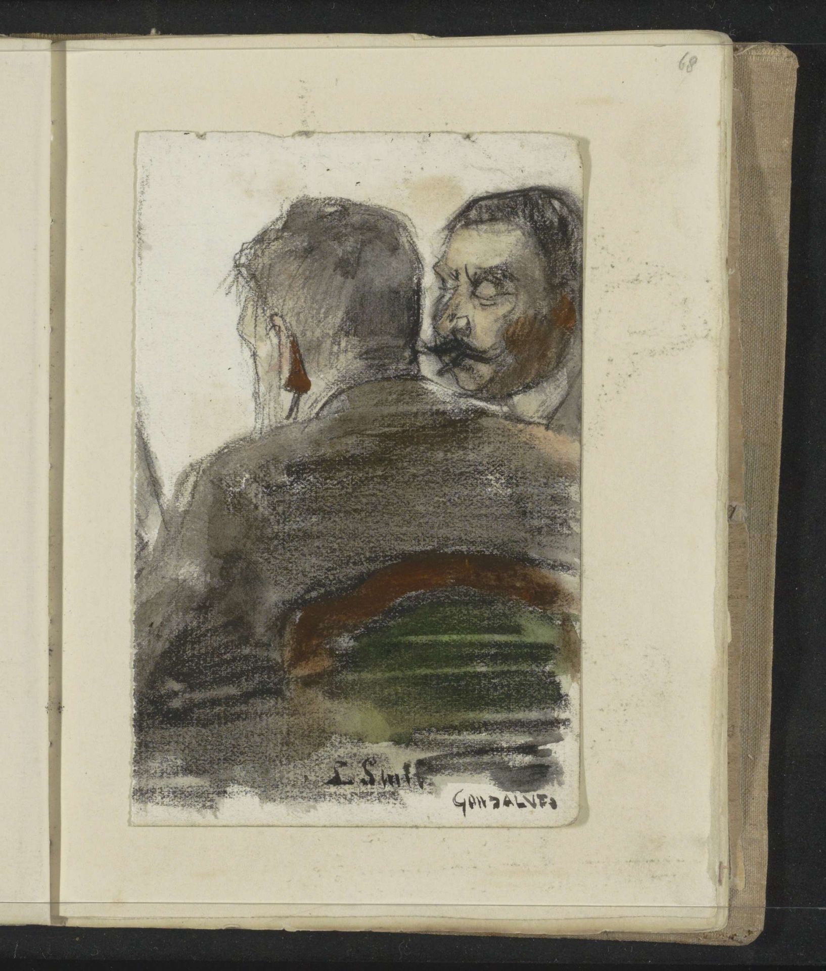 Dubbelportret van L. Smit en Gonzalves by Floris Arntzenius