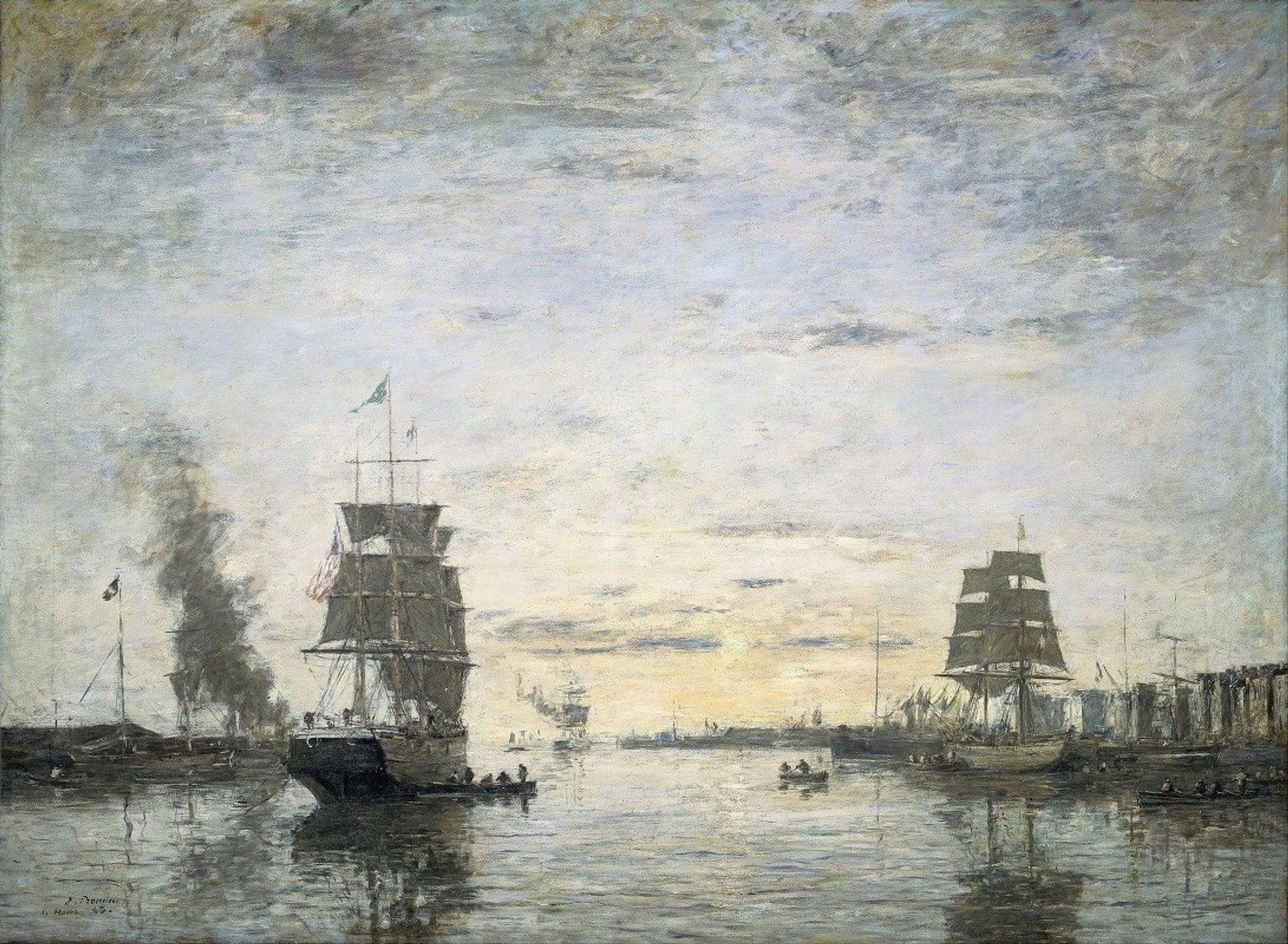 Entrance to the Harbor,Le Havre by Eugène Boudin