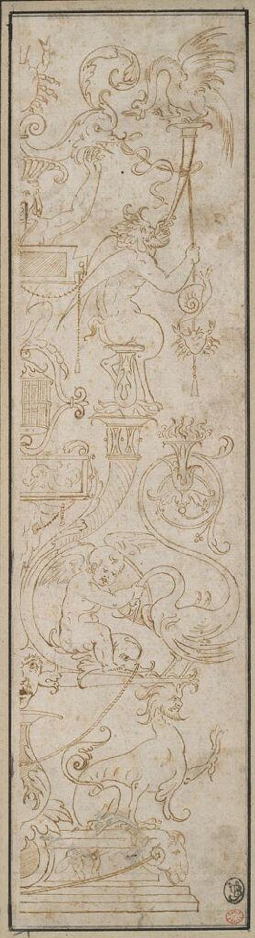 Decorative Panel of Bird, Animal, and Fish Motifs by Anonymous