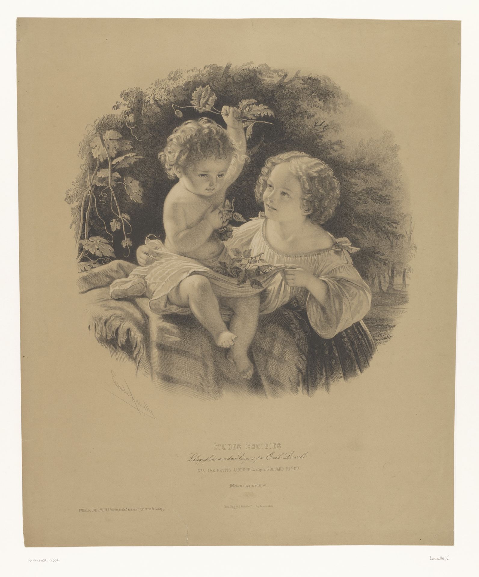 Buitenspelende kinderen by Émile Lassalle