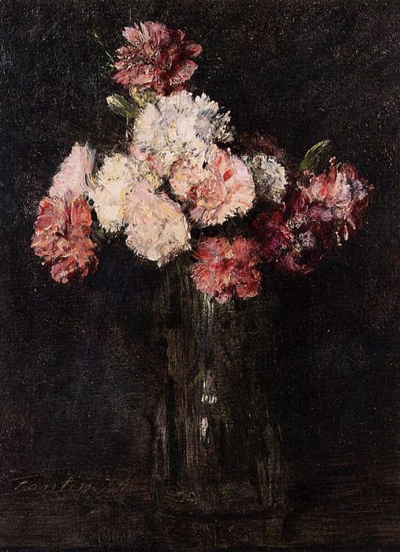 Carnations in a Champagne Glass by Henri Fantin-Latour