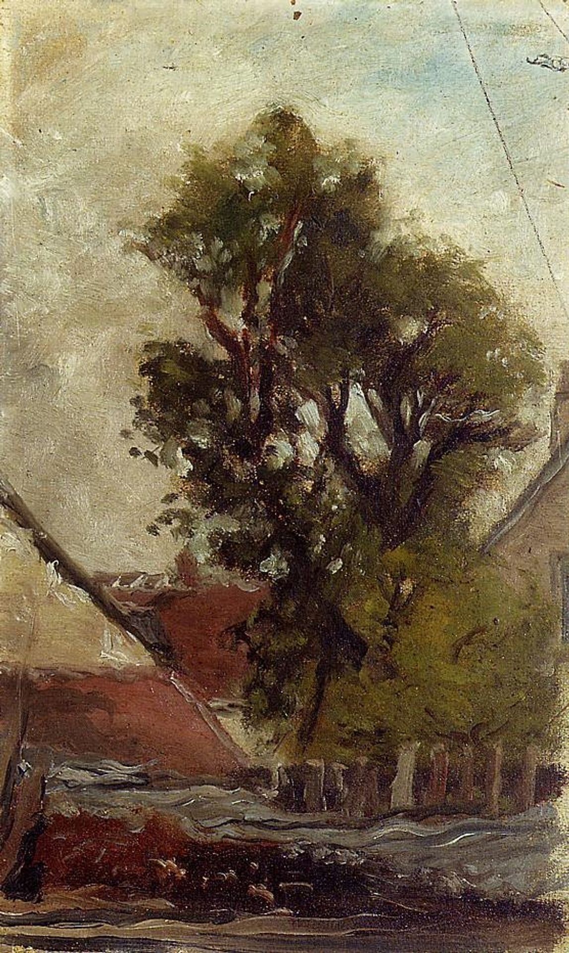 Tree in the farm yard by Paul Gauguin