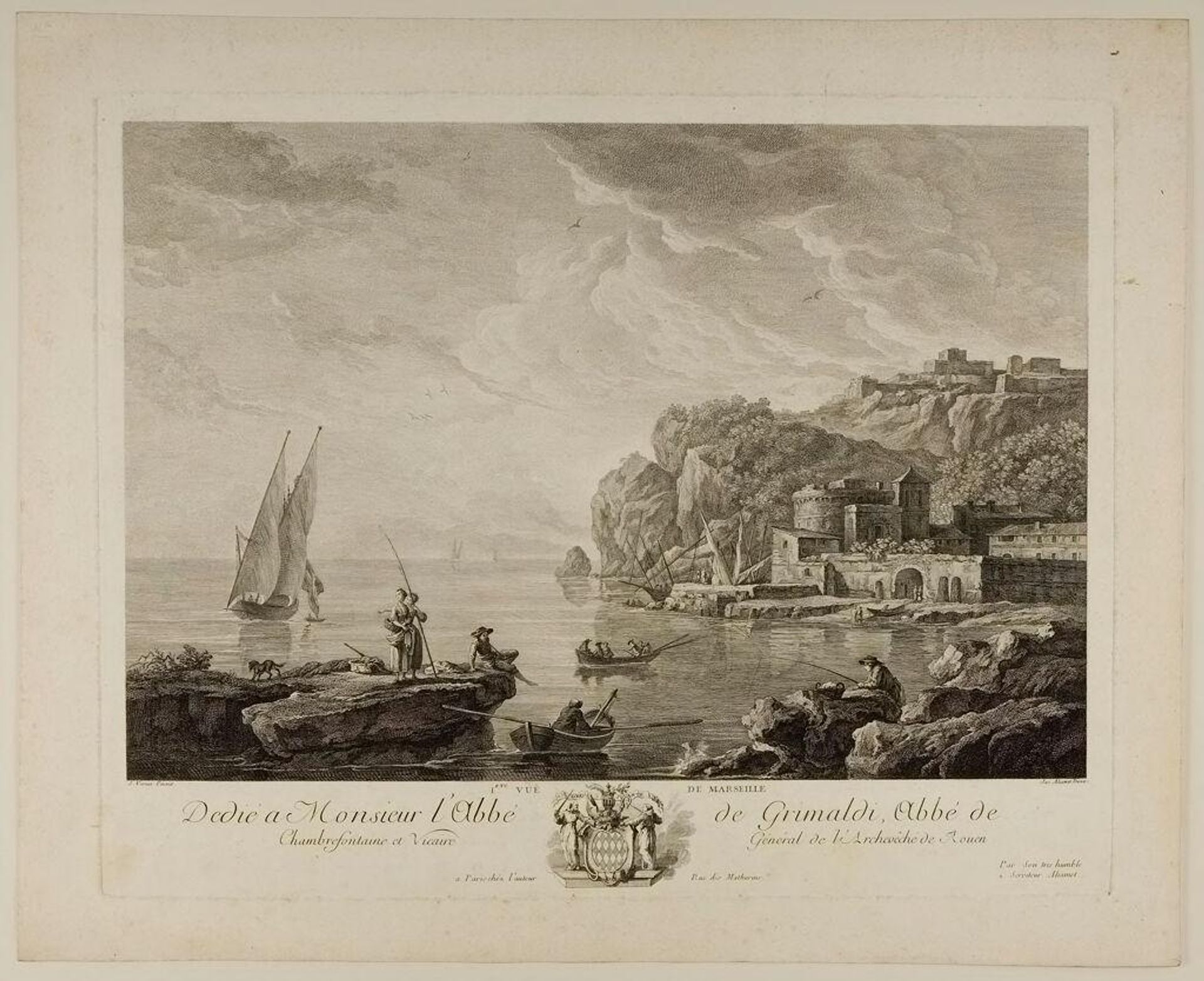 View of Marseille by Jean Jacques Aliamet