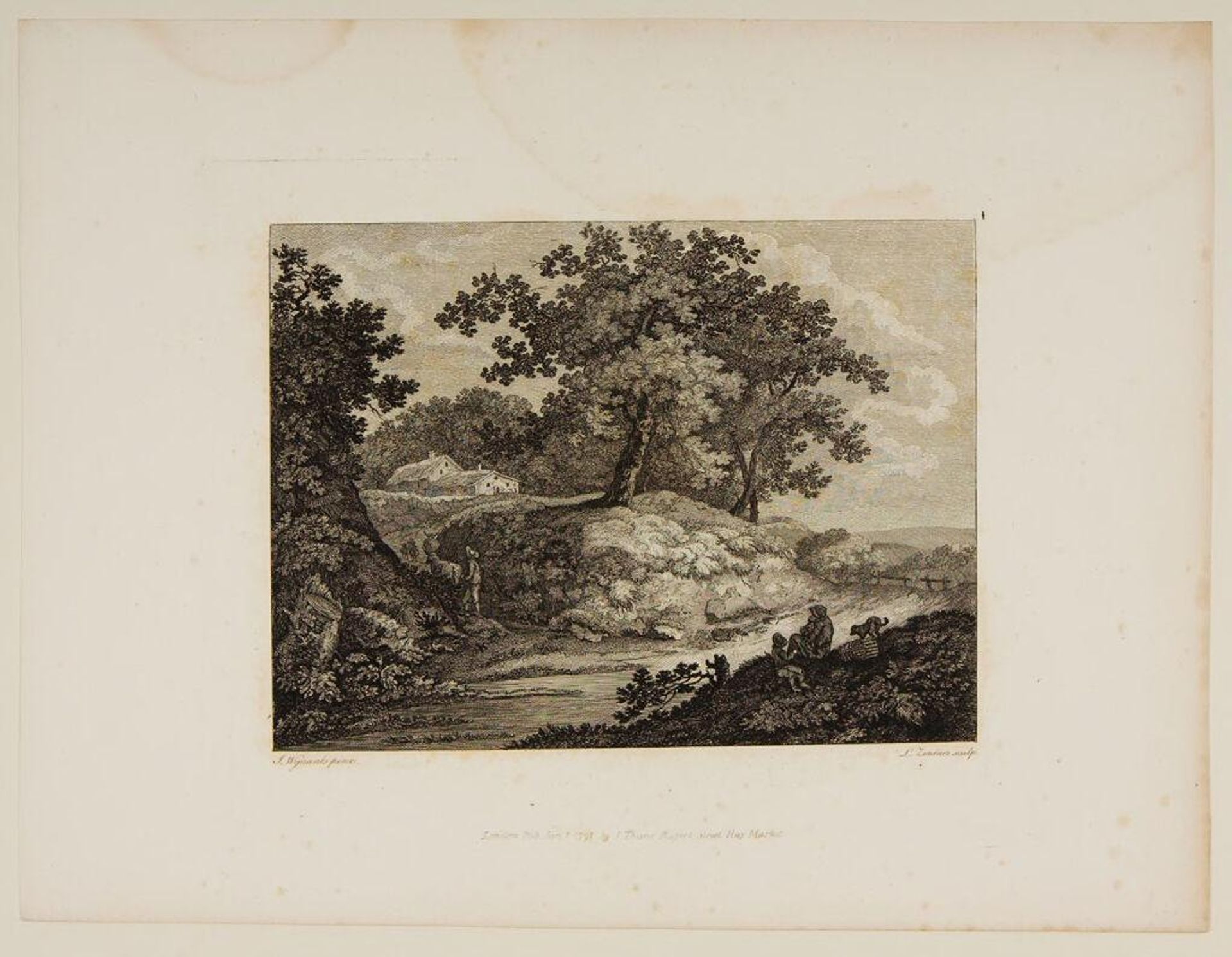 Woman and Children Sitting on the Bank of a Stream by J. L. L. C. Zentner