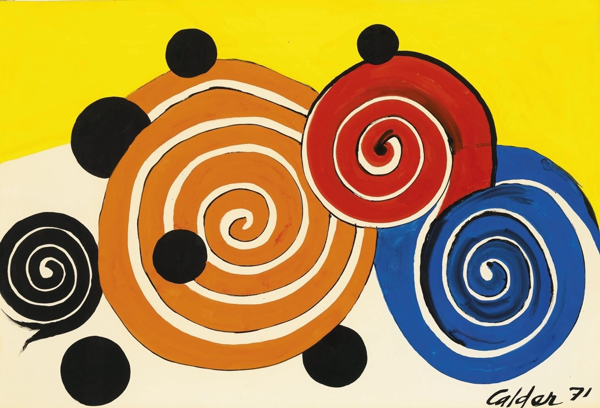 Four Spirals and Six Dots by Alexander Calder