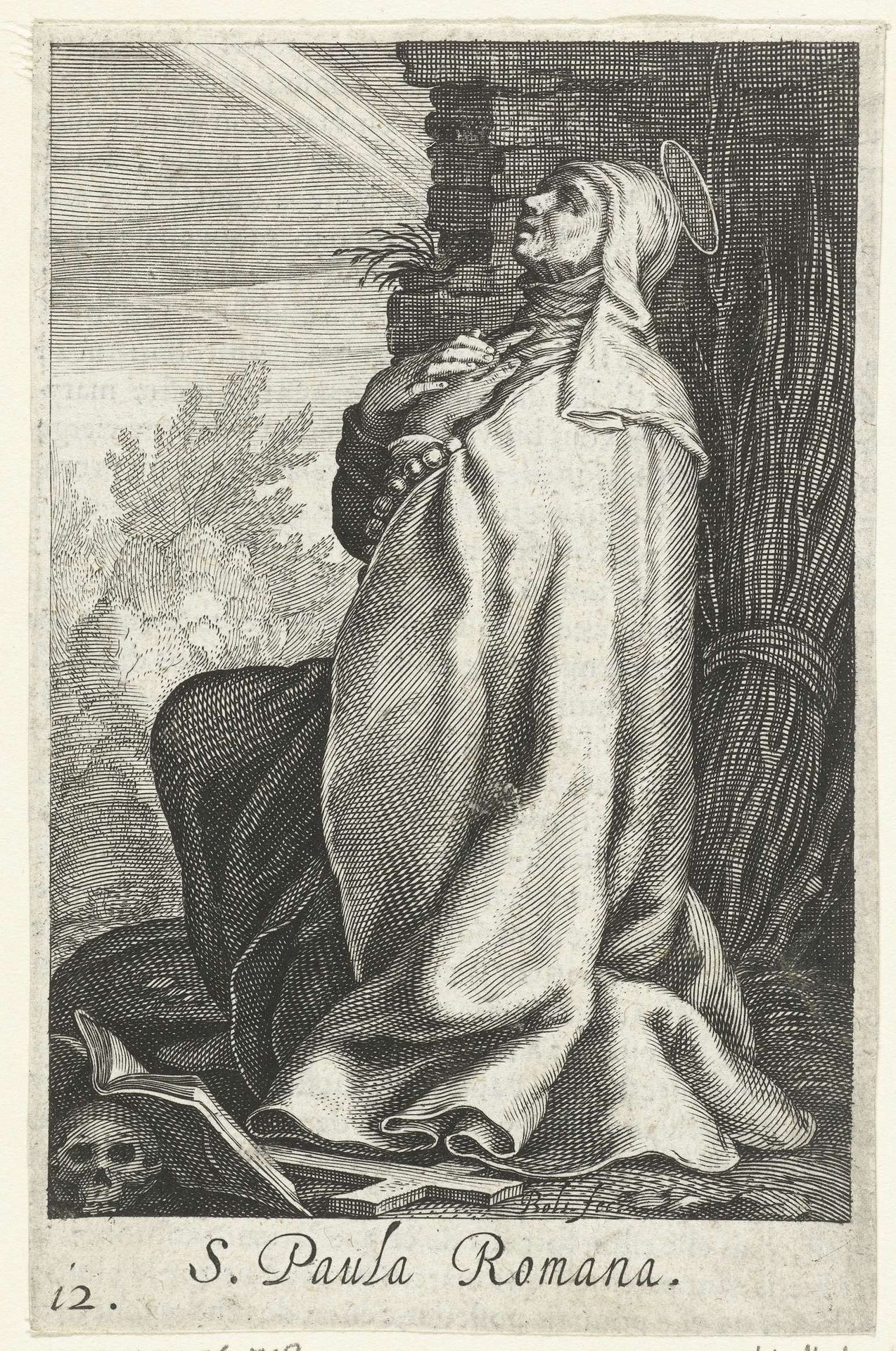 Heilige Paula van Rome als kluizenares by Boëtius Adamsz. Bolswert