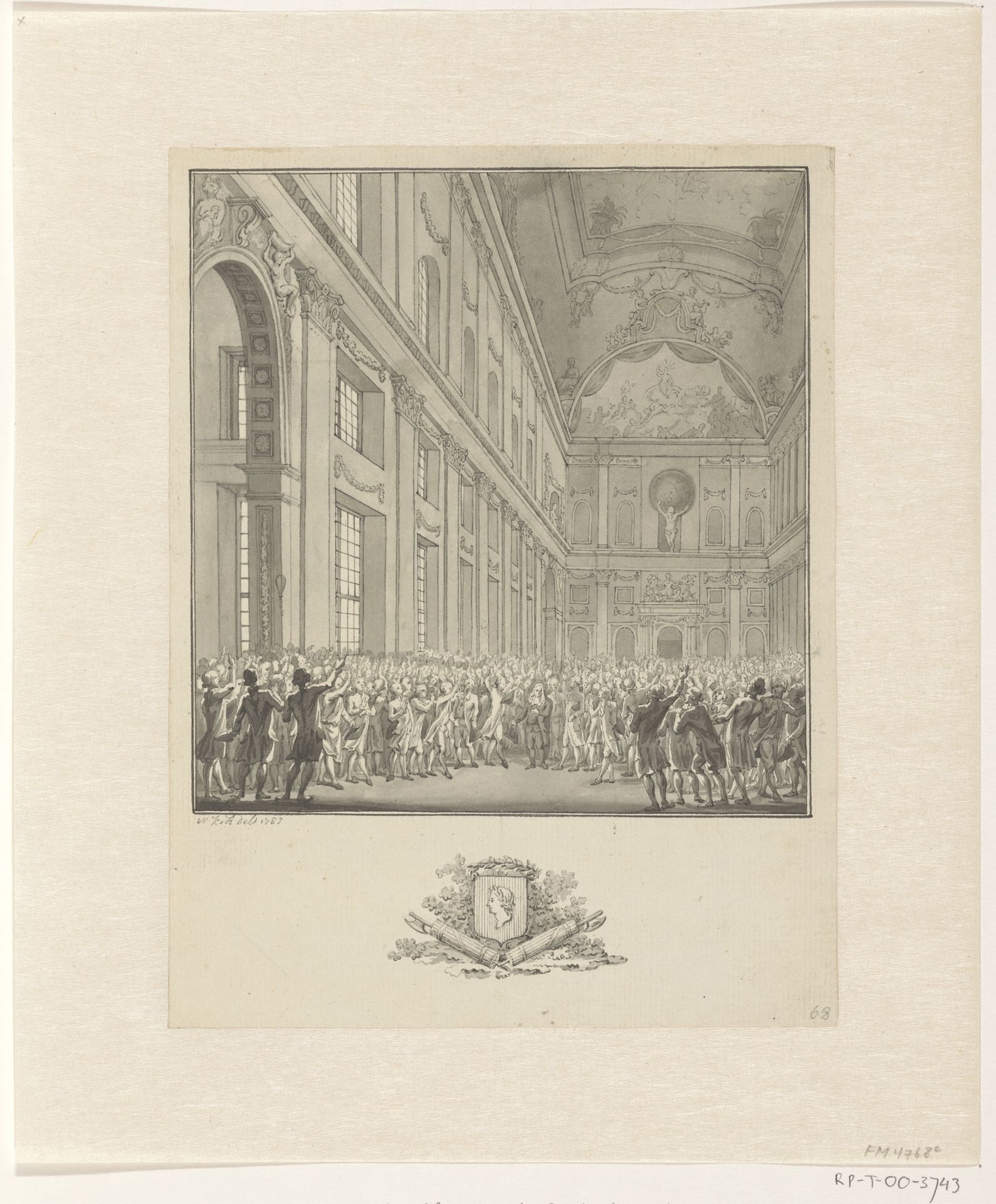Burgemeester Hendrik Hooft Danielsz spreekt de burgerij toe, 1787 by Willem Kok