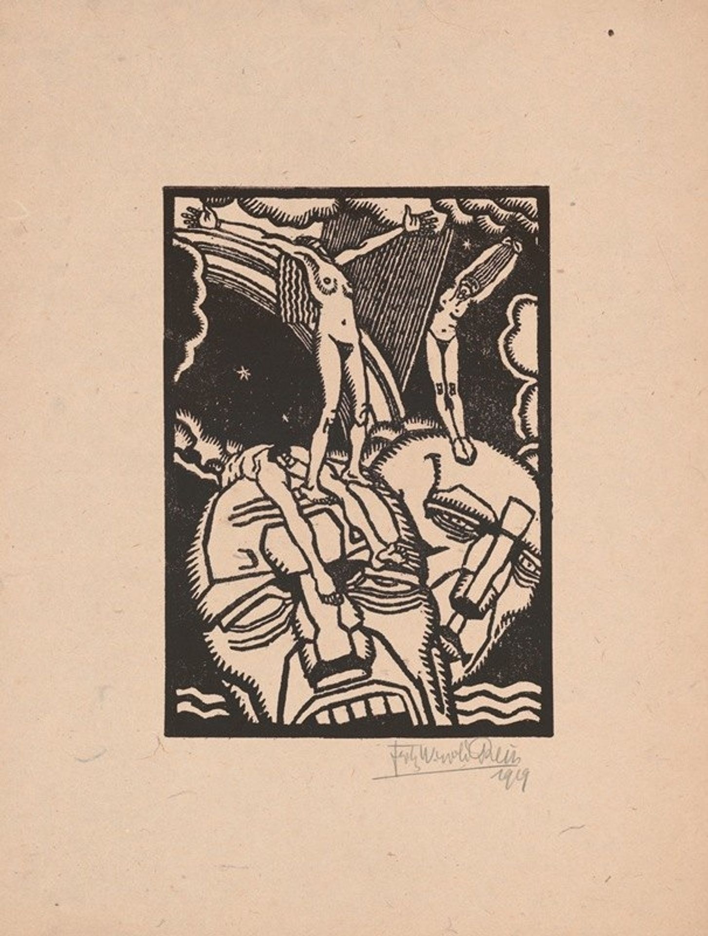 Untitled woodcut print by Winold Reiss