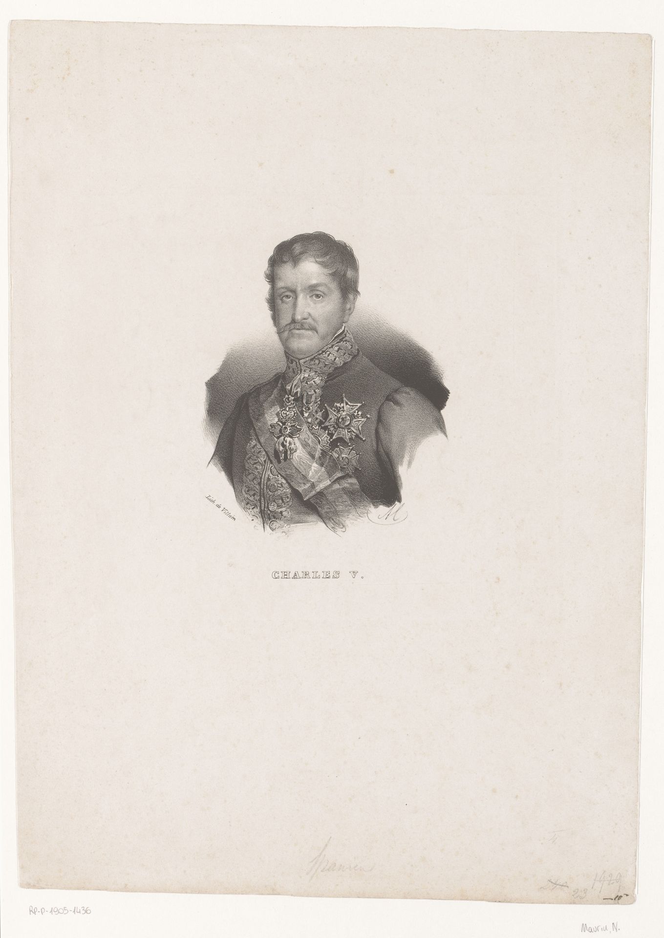 Portret van Carlos María Isidro Benito de Borbón y Borbón-Parma by Nicolas Maurin