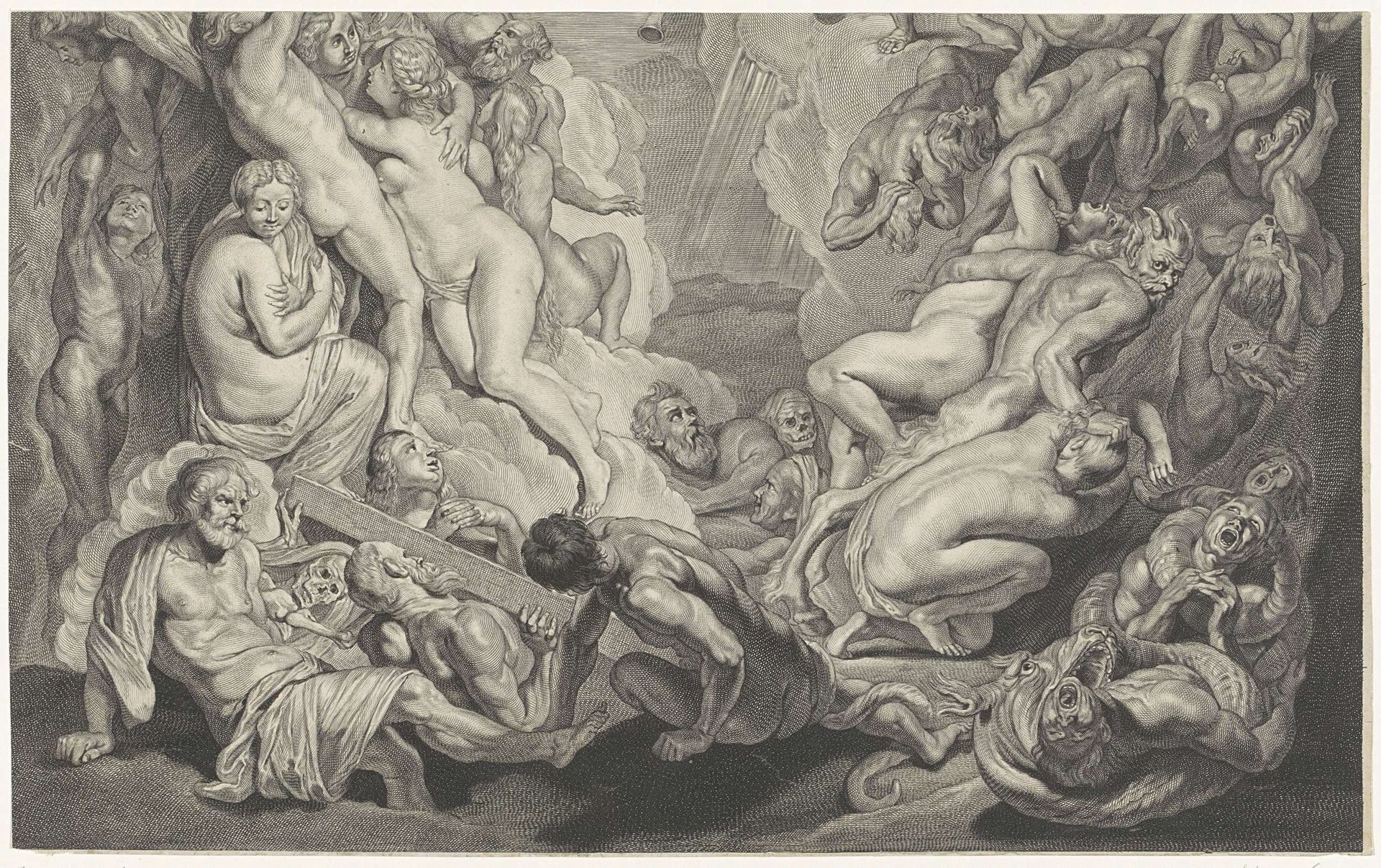 Laatste Oordeel (onderste plaat) by Cornelis Visscher