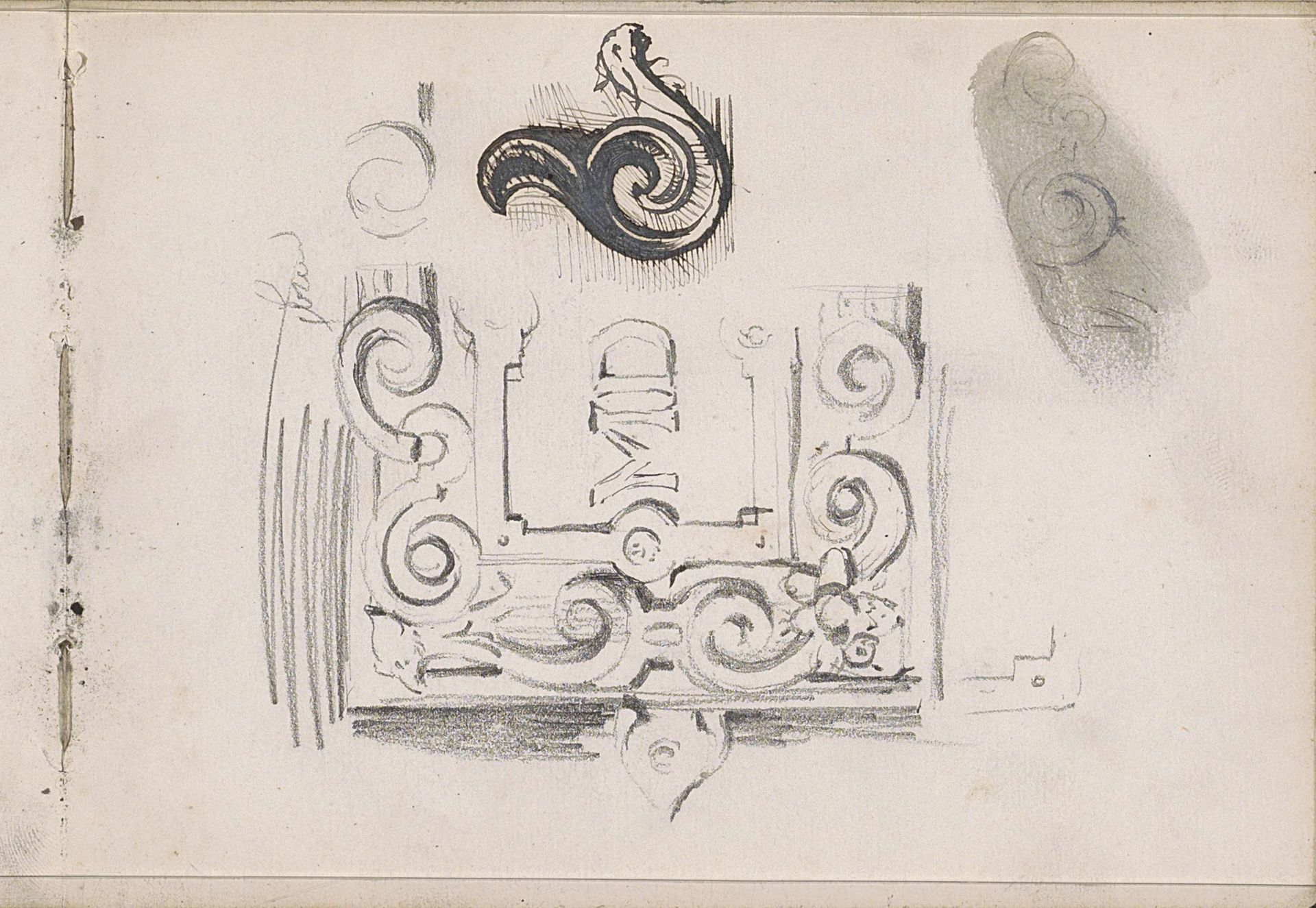 Gevelsteen met florale omlijsting by Jac van Looij