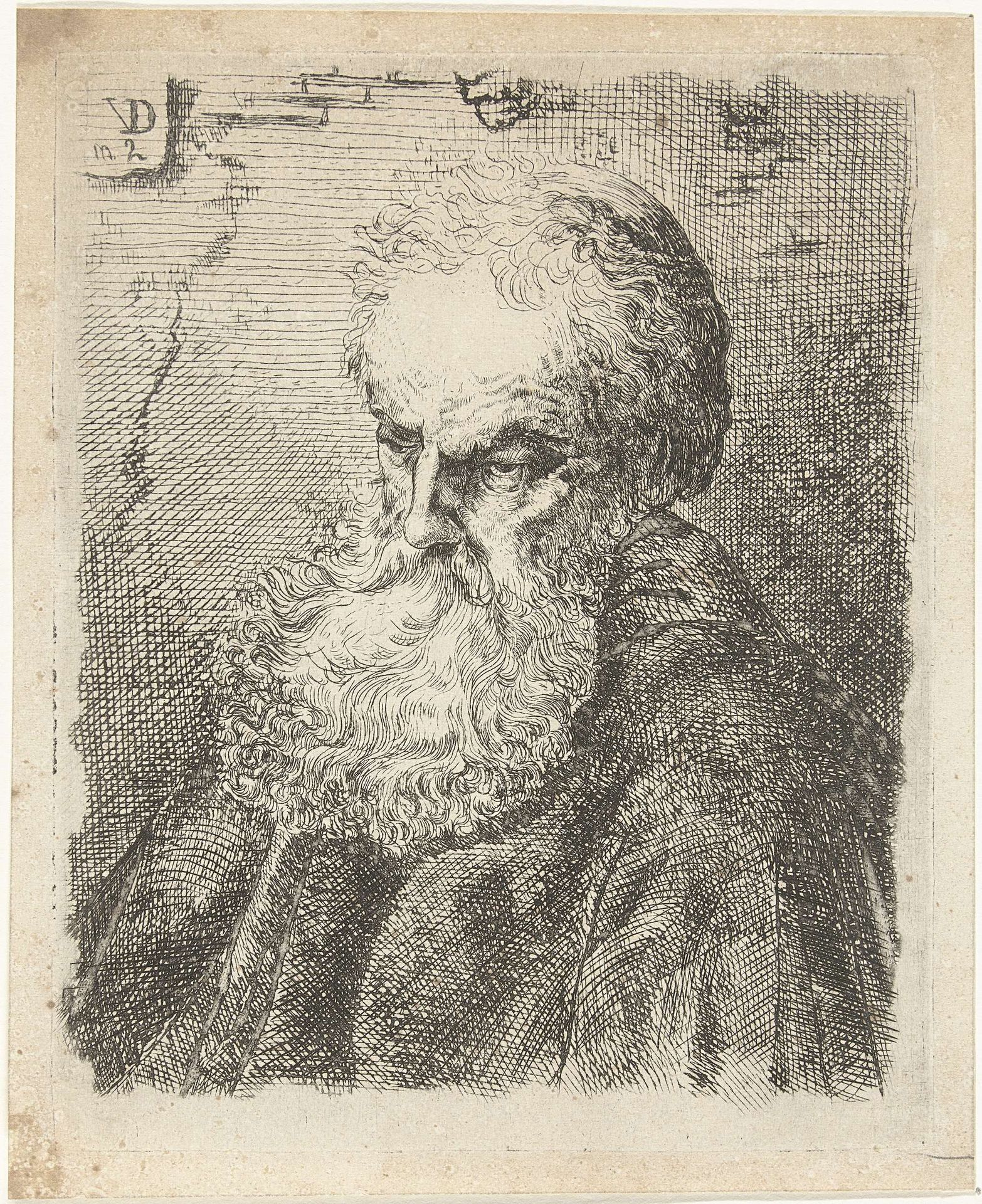 Borstbeeld van een oude man met baard by Willem Cornelis van Dijk