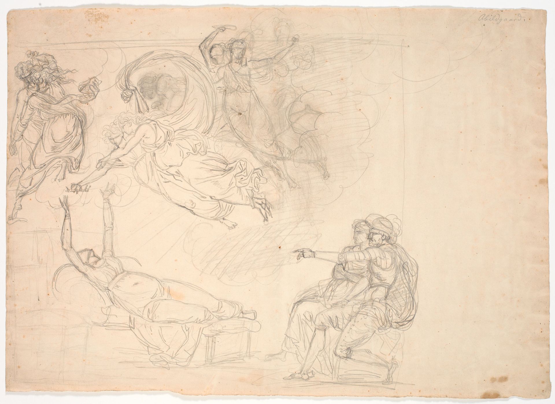 Scene af Shakespeares Henrik VIII (4. akt 2. scene) by Nicolai Abildgaard