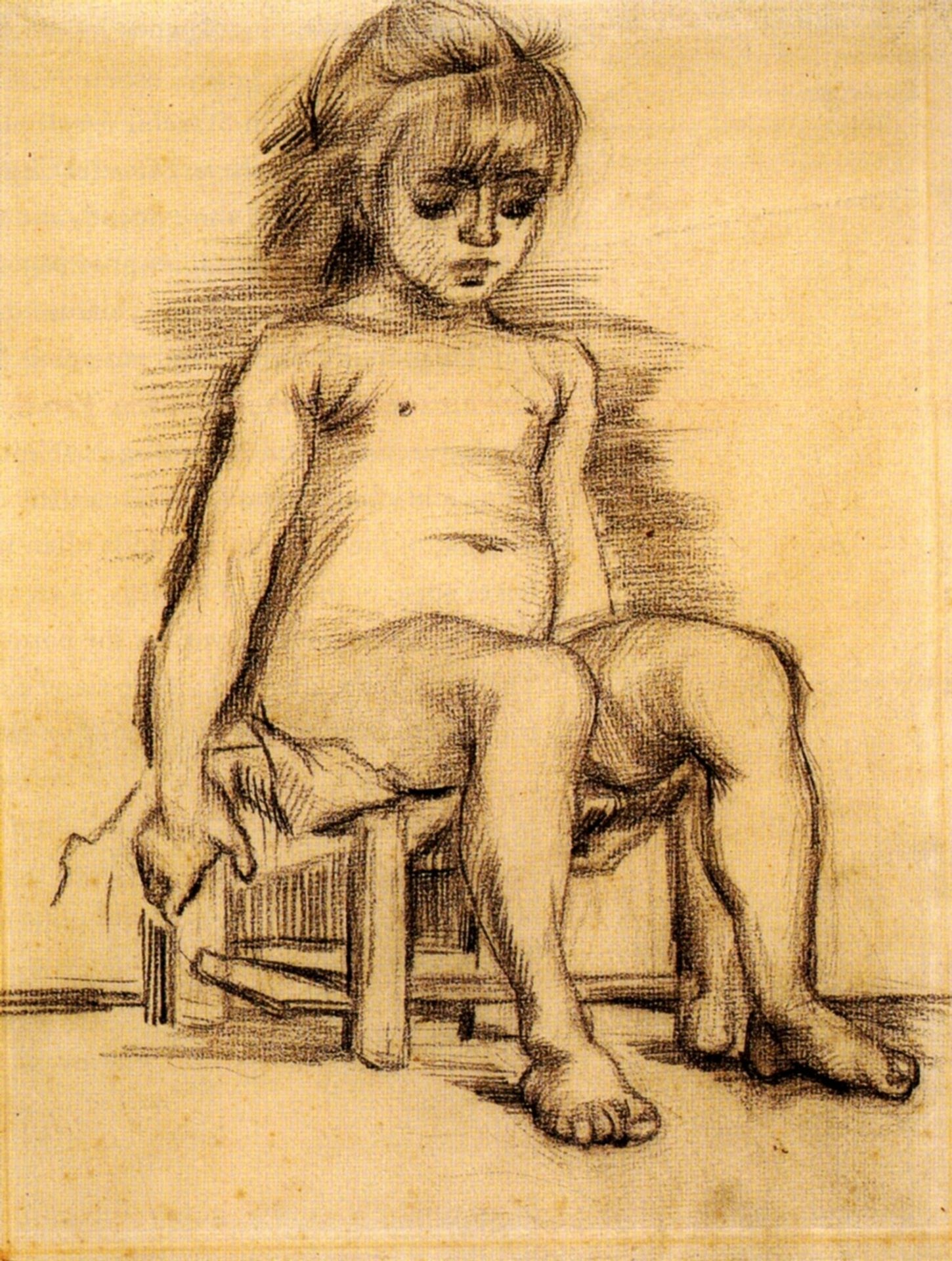Seated Girl Seen from the Front by Vincent van Gogh