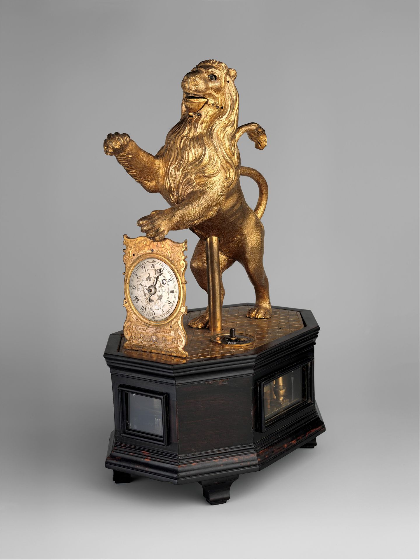 Automaton clock in the form of a lion by Karl Schmidt