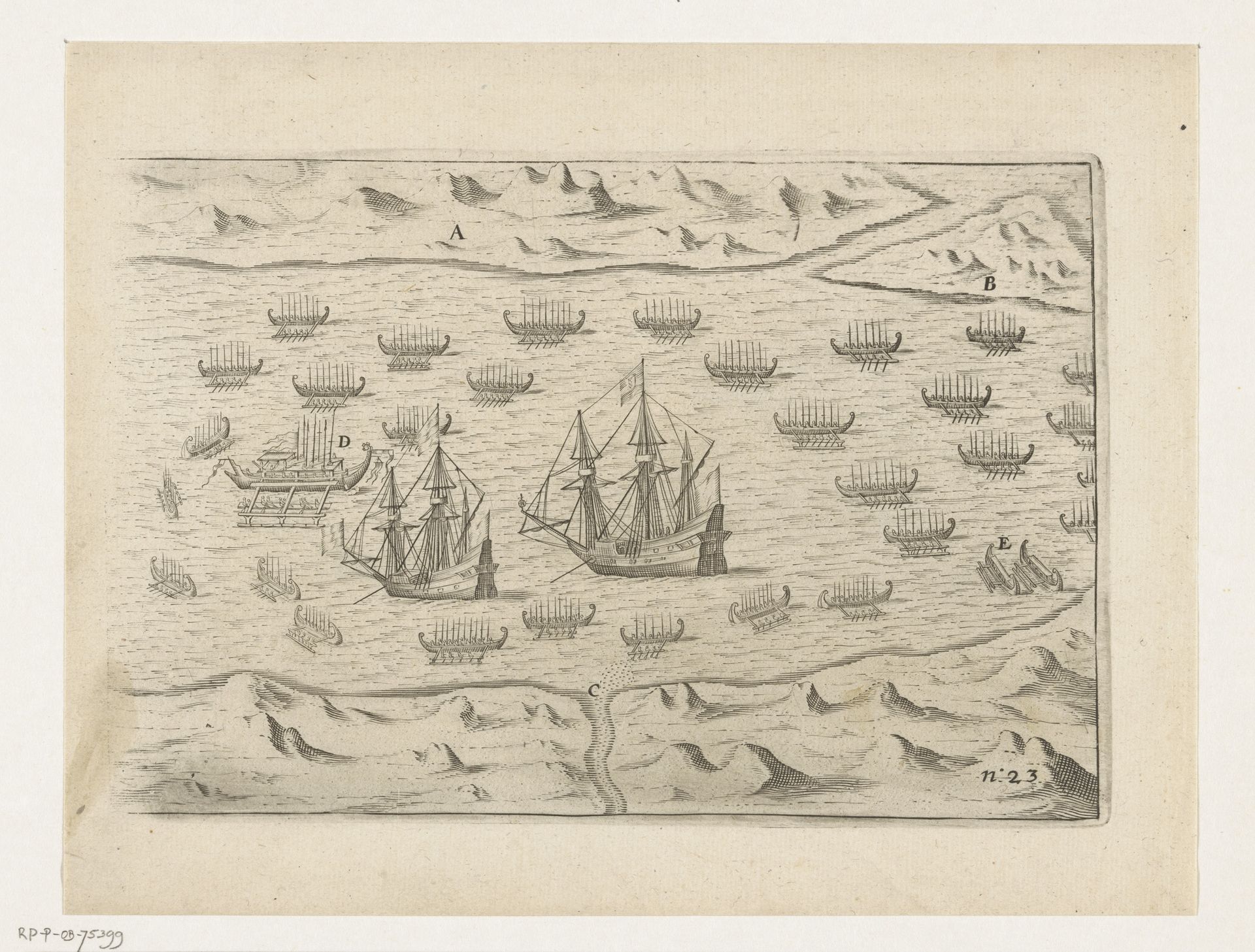 Aankomst en ontvangst van de schepen bij Ternate, 1599 by Anonymous