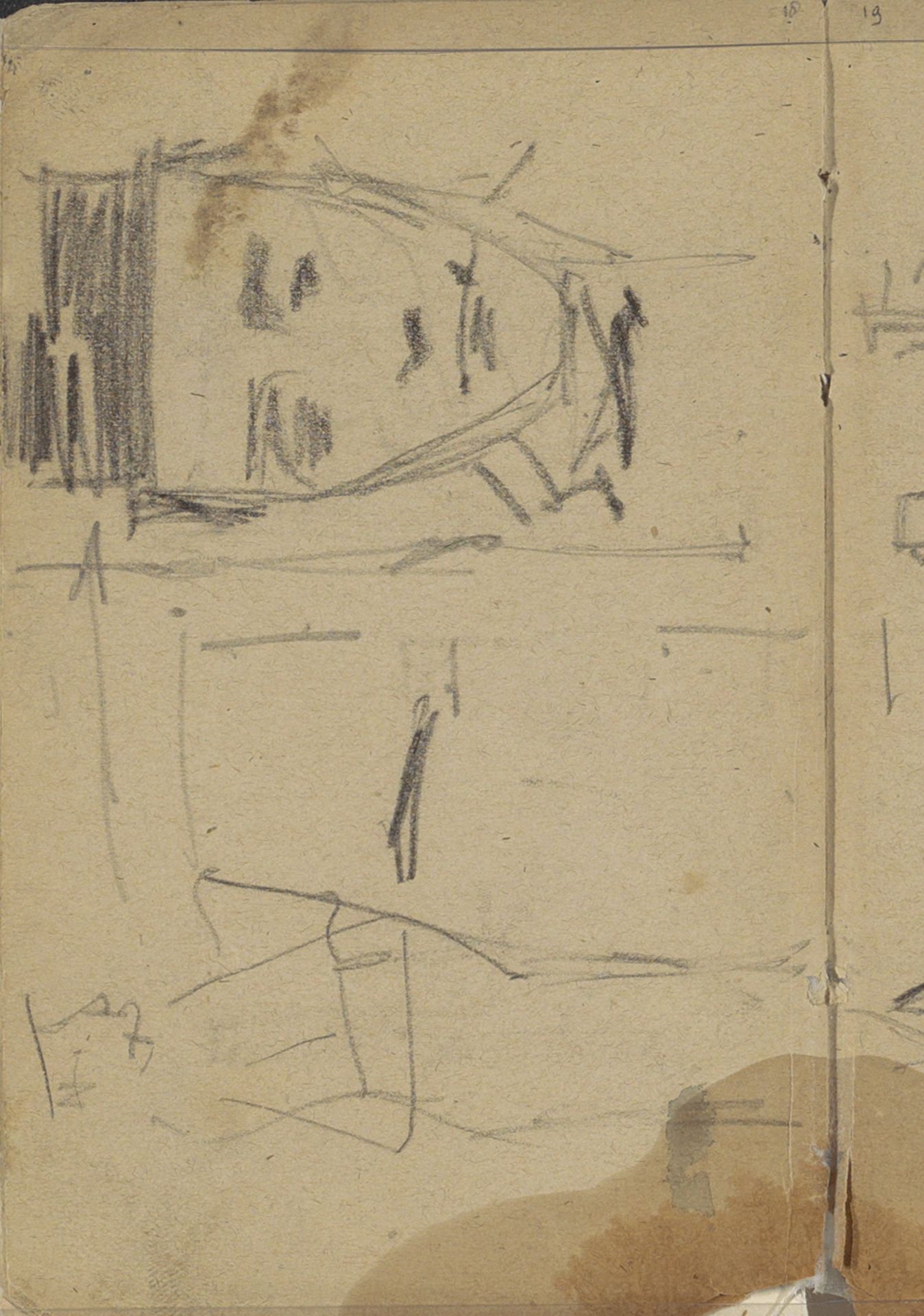 Staande figuur en een mannenhoofd by George Hendrik Breitner