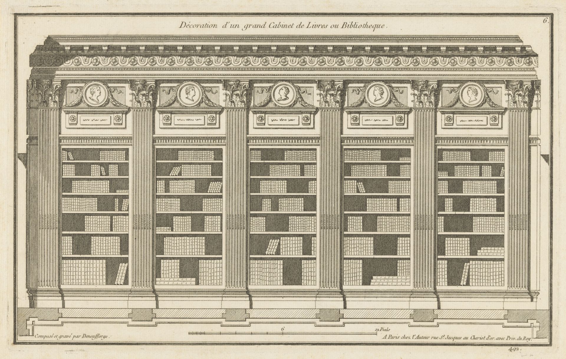 Bibliotheek by Jean François de Neufforge