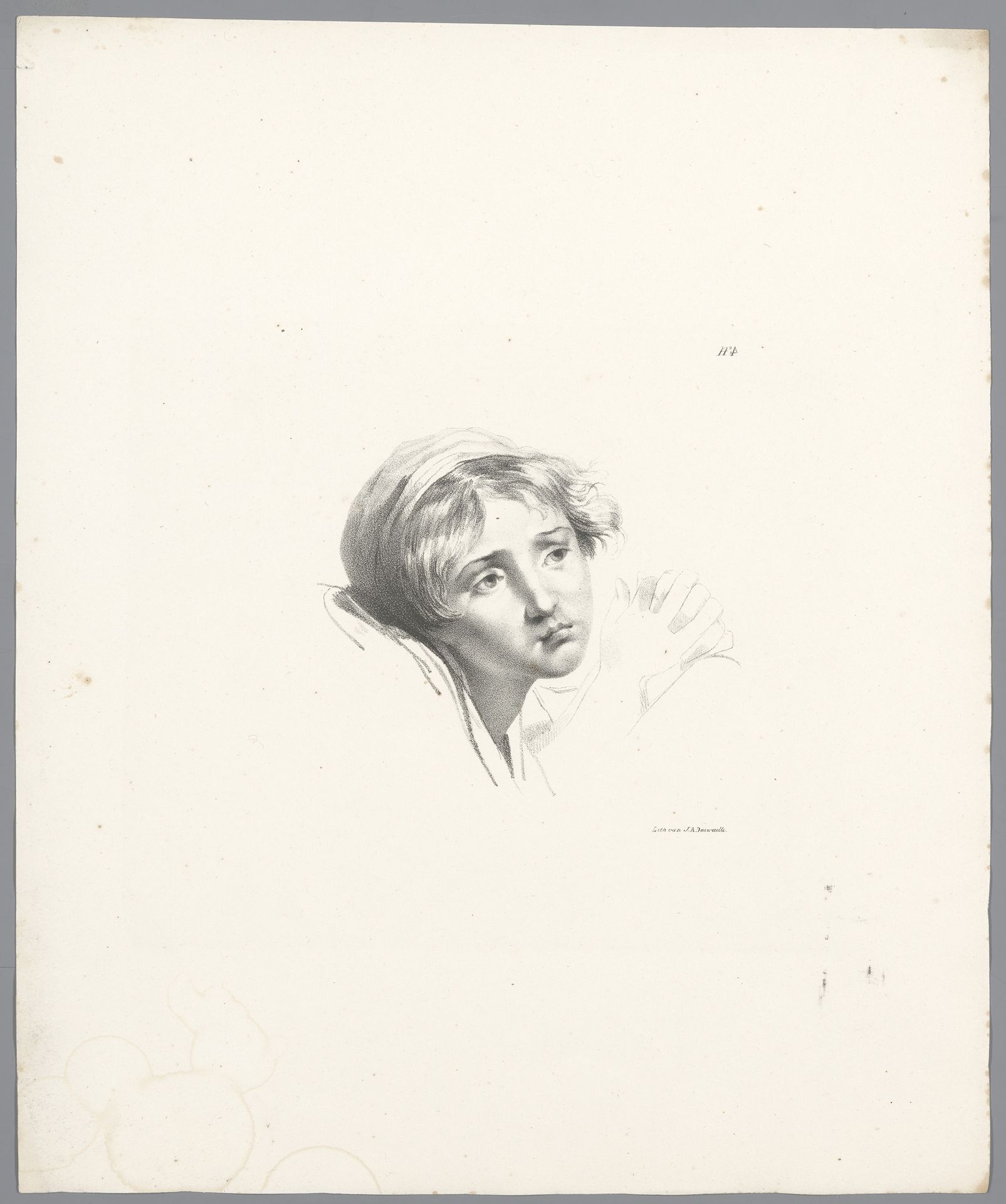 Meisjeshoofd en handen by Jean Augustin Daiwaille