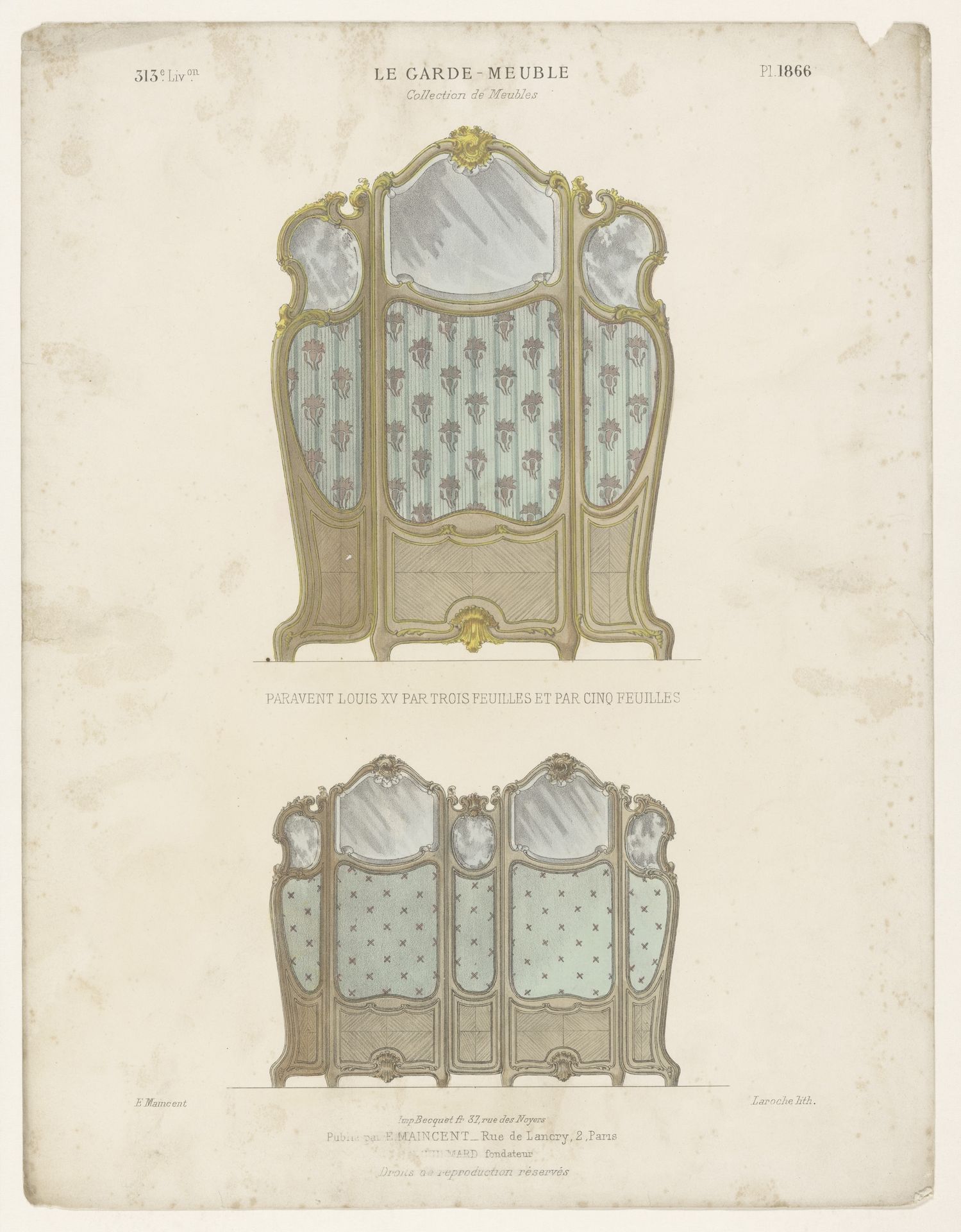 Twee kamerschermen by Léon Laroche