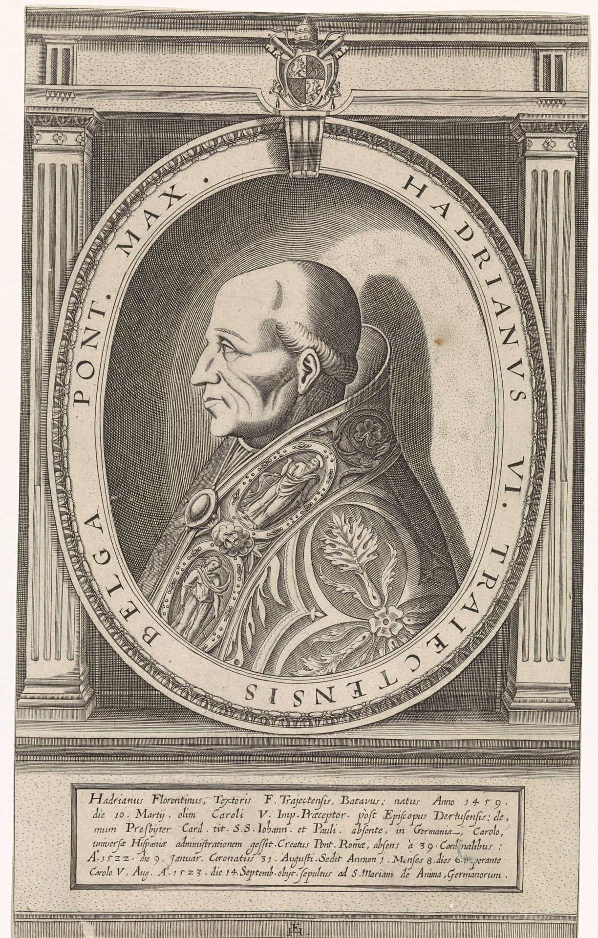Portret van paus Adrianus VI by Friedrich van Hulsen
