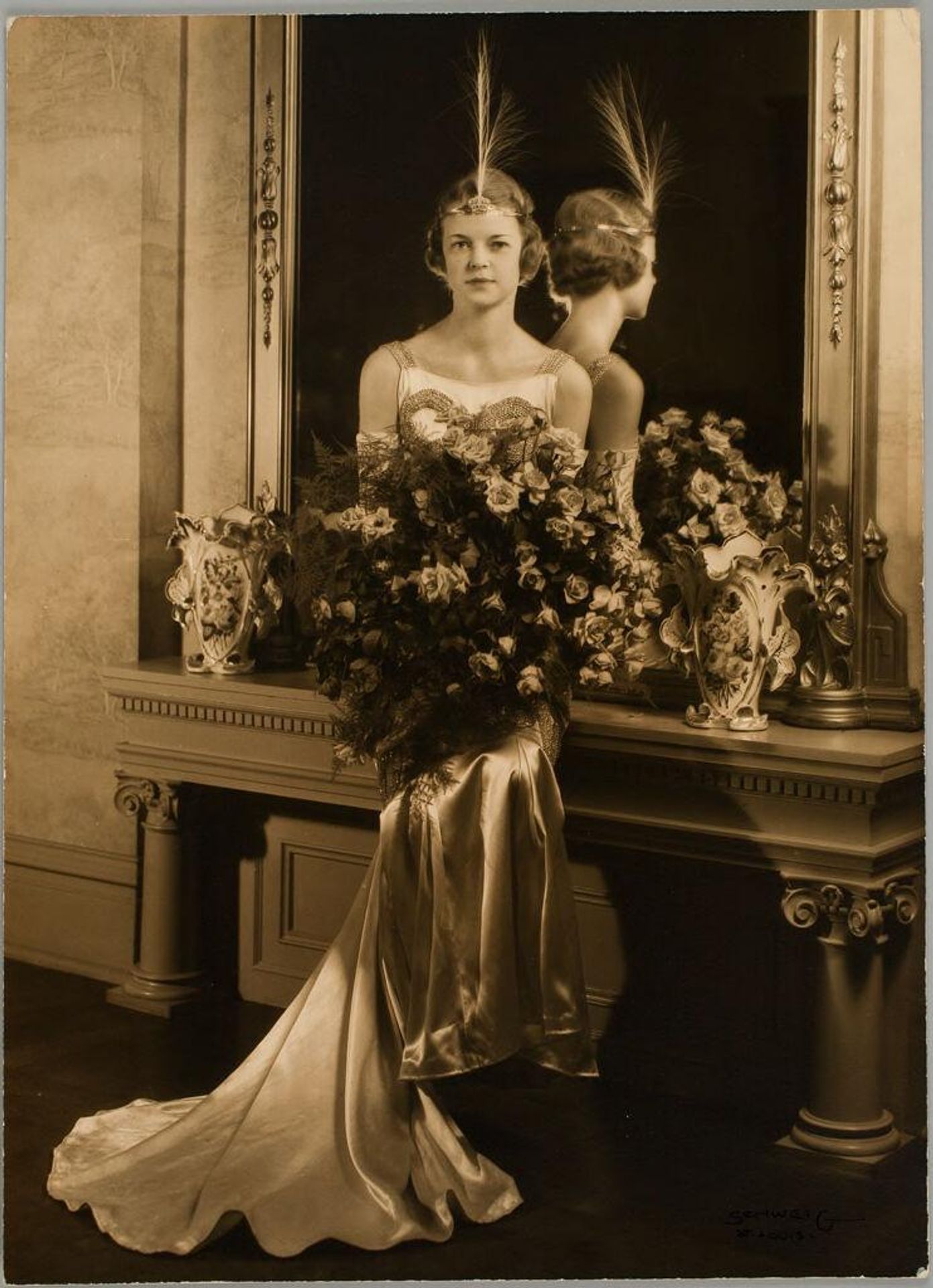 Untitled (woman with bouquet) by Martin Schweig