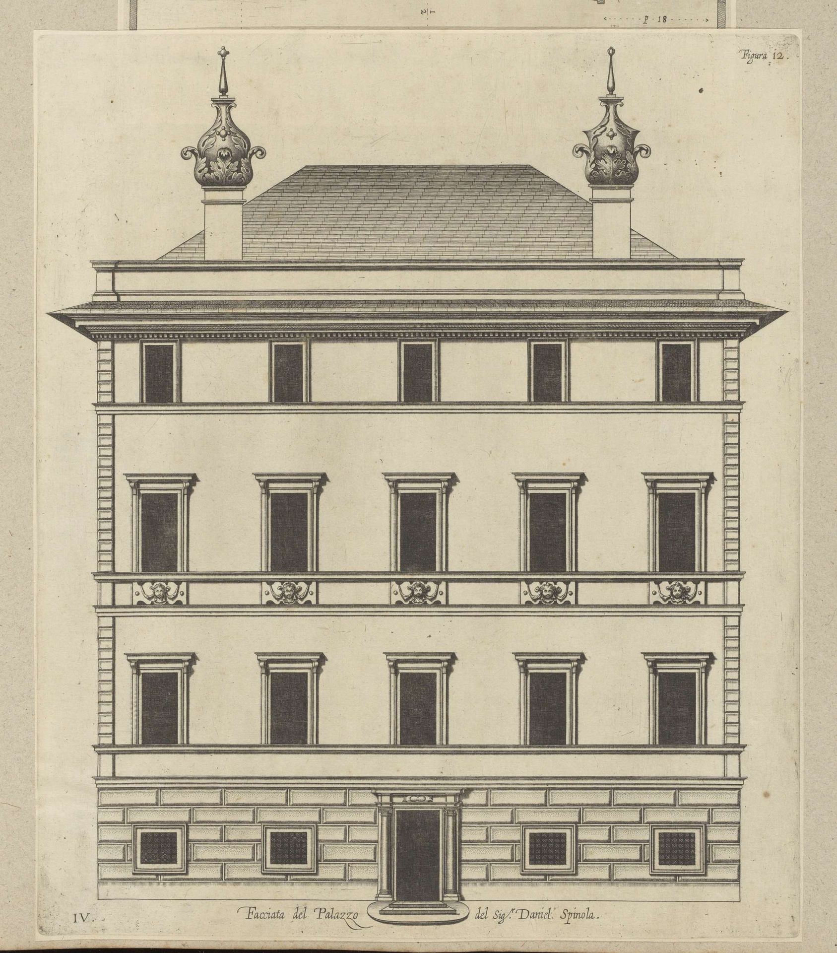 Opstand van de façade van het Palazzo Nicolò Spinola di Luccoli te Genua by Nicolaes Ryckmans