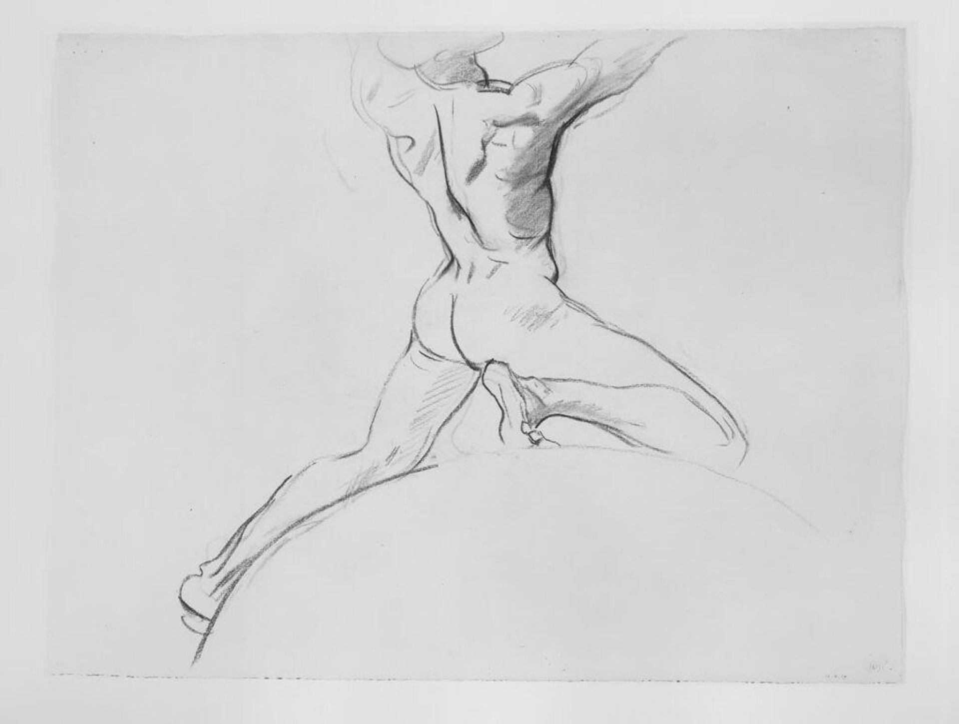 Study of a Nude Youth for Figural Relief over Rotunda Tondo, Museum of Fine Arts, Boston by John Singer Sargent