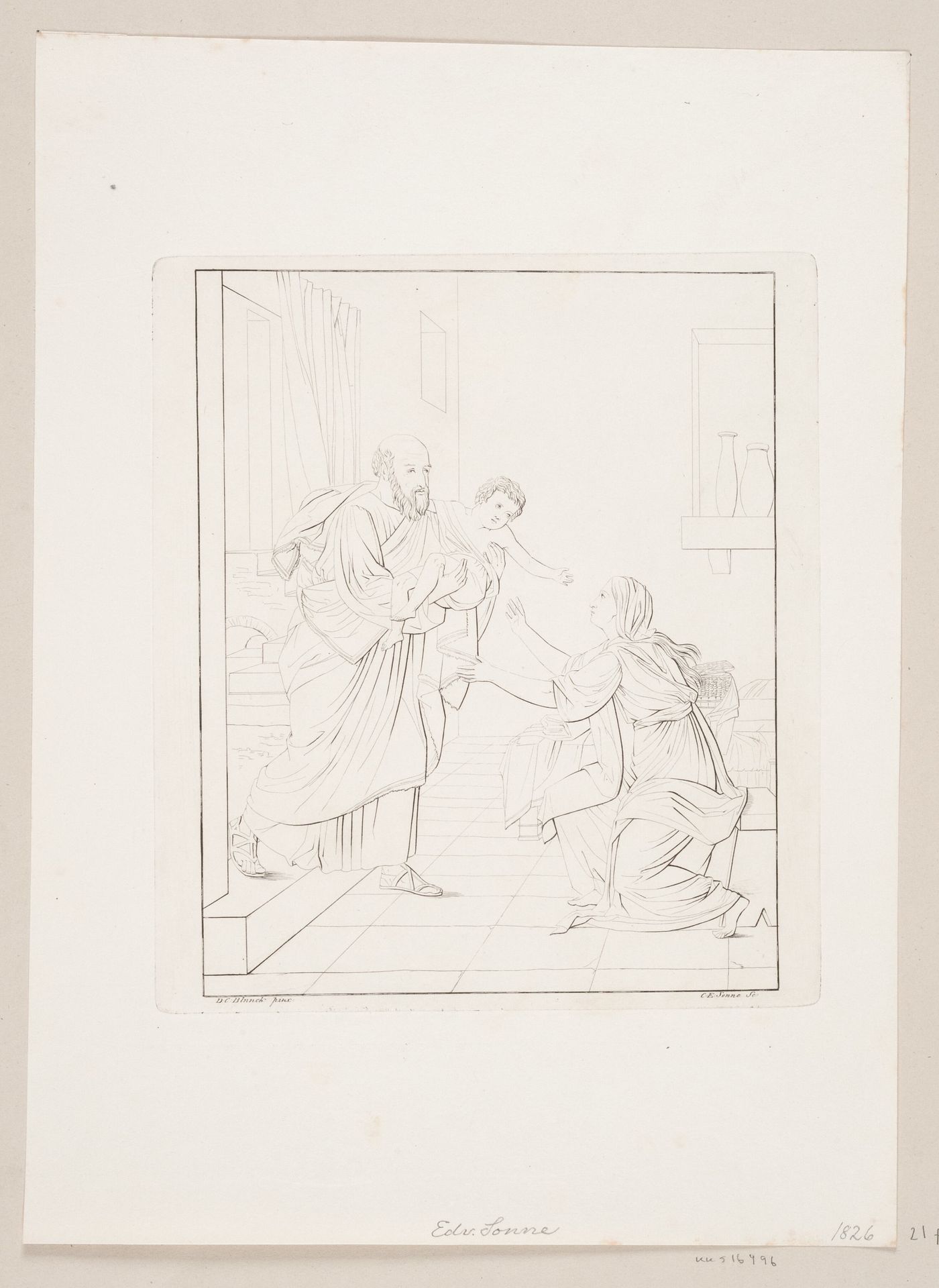 Elias opvækker Enkens søn by Edvard Sonne