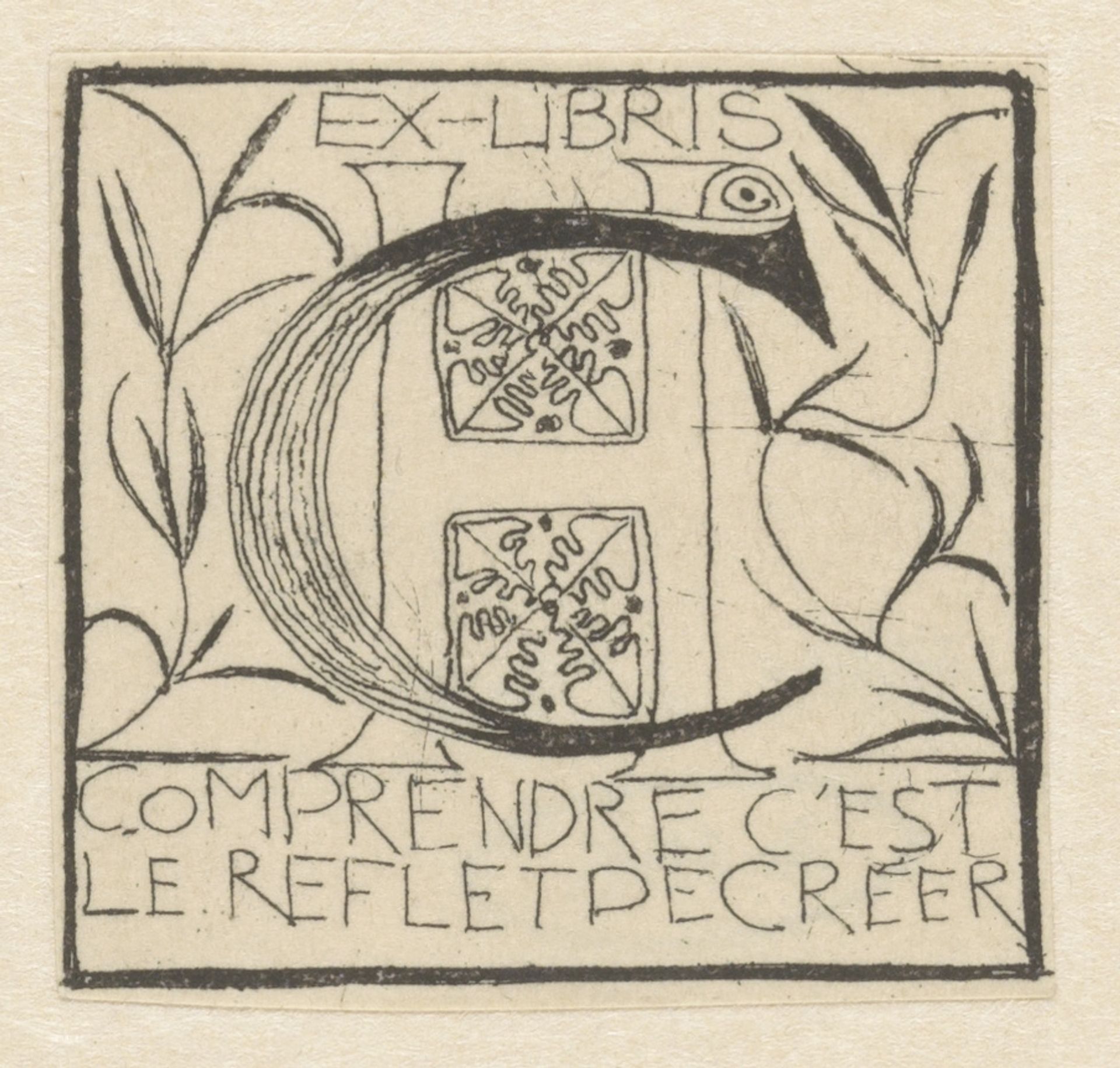 Ex libris voor Dora Calisch-Hijmans by Gerrit Willem Dijsselhof