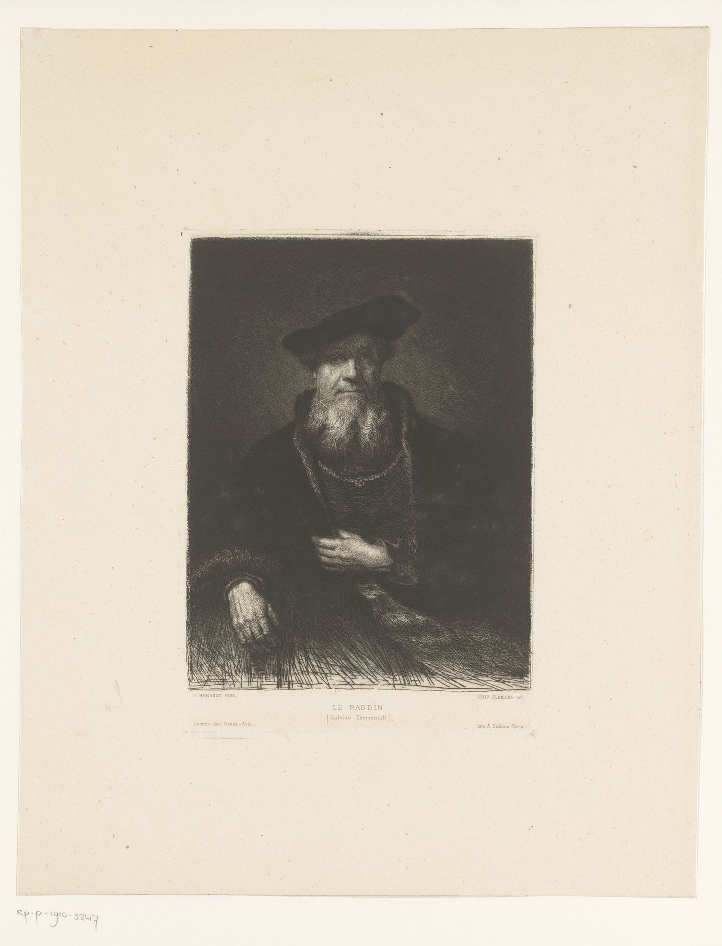 Portret van een rabbijn by Léopold Flameng