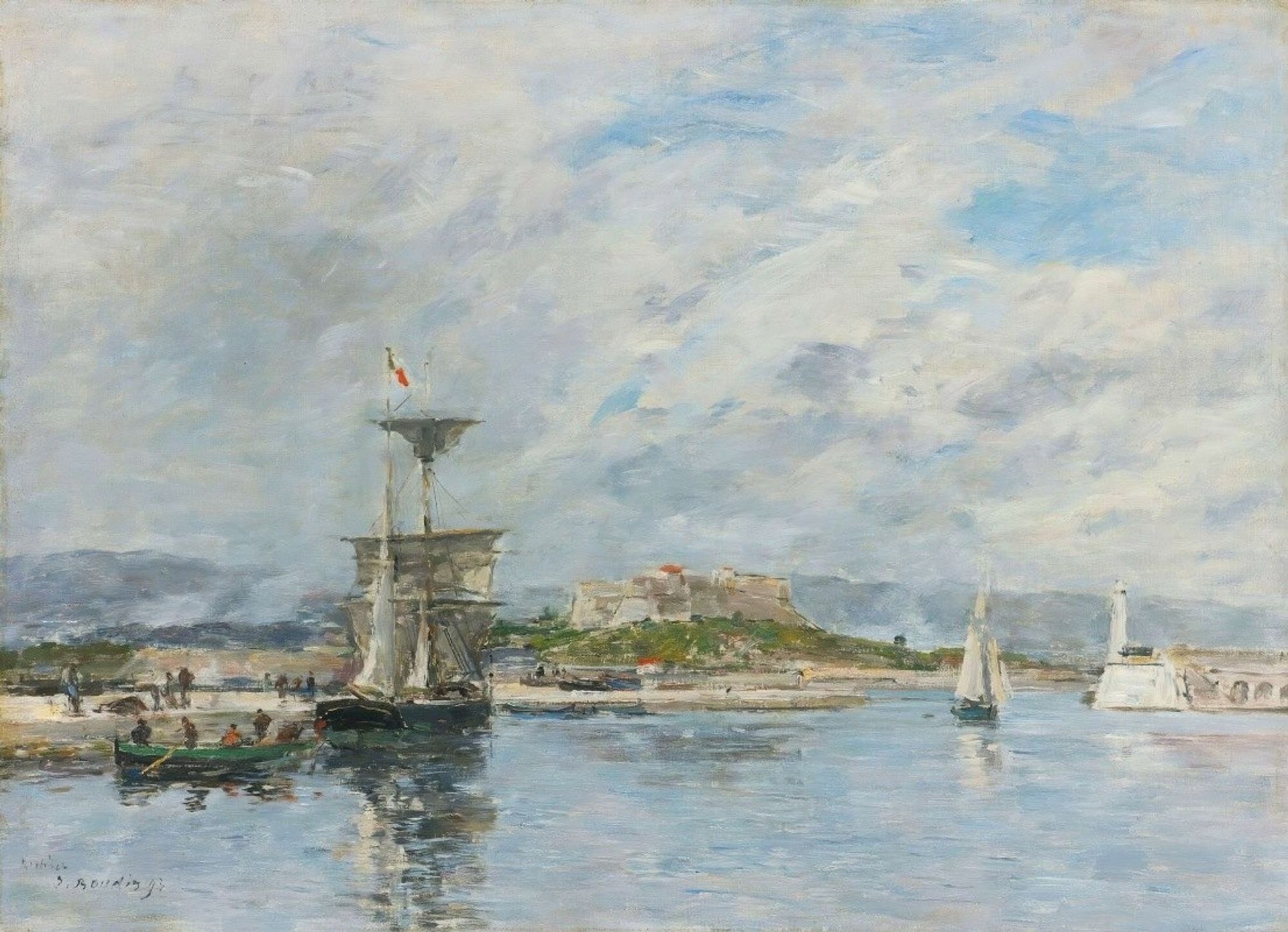Vue Du Port D’antibes. Le Quai, Le Matin by Eugène Boudin