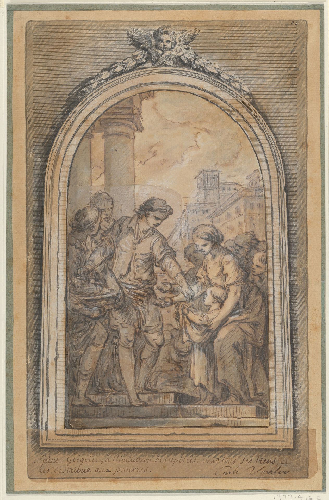 St. Gregory Distributing His Worldly Goods to the Poor by Carle (Charles André) Vanloo
