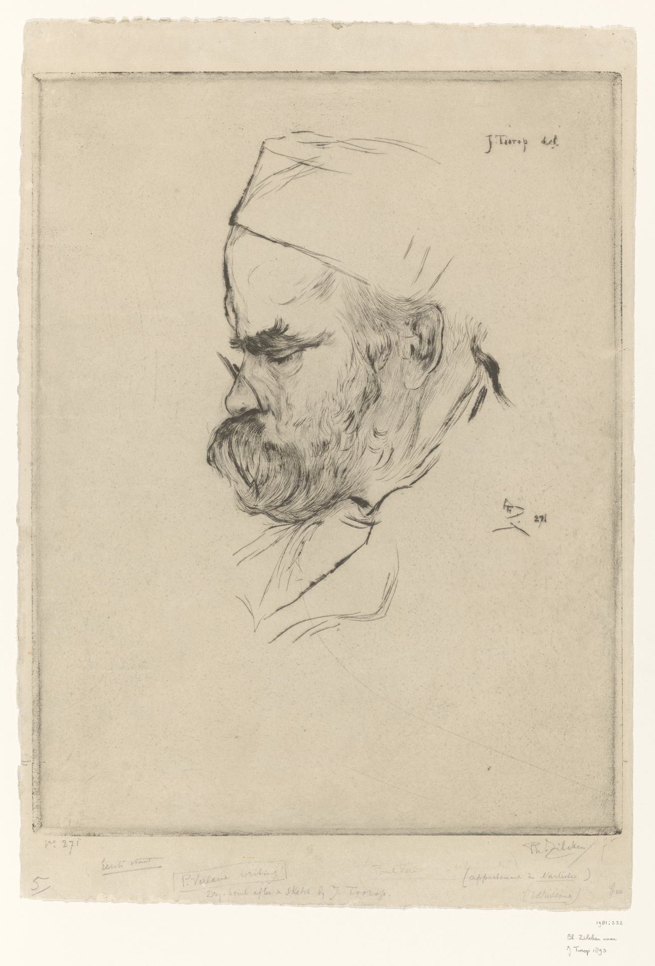 Portret van Paul Verlaine by Philip Zilcken