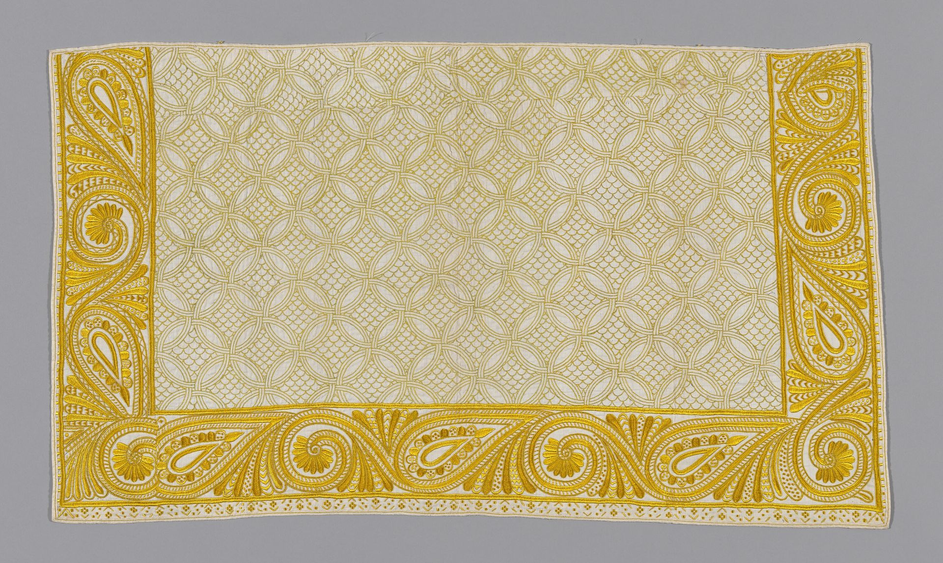 Pillow Sham with Embroidering Yarns by Jane Bolas Vaughan