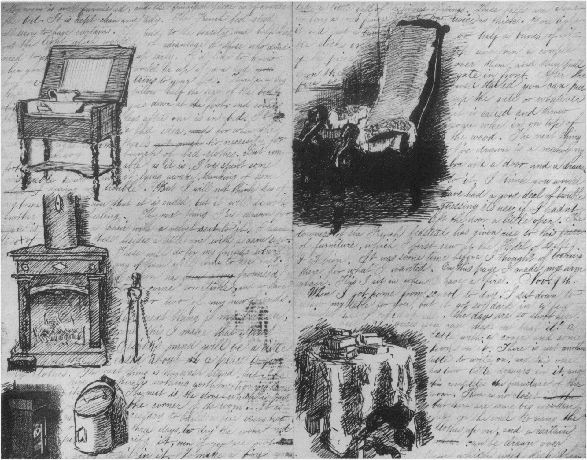 Illustrated letter written  to his family by Thomas Eakins