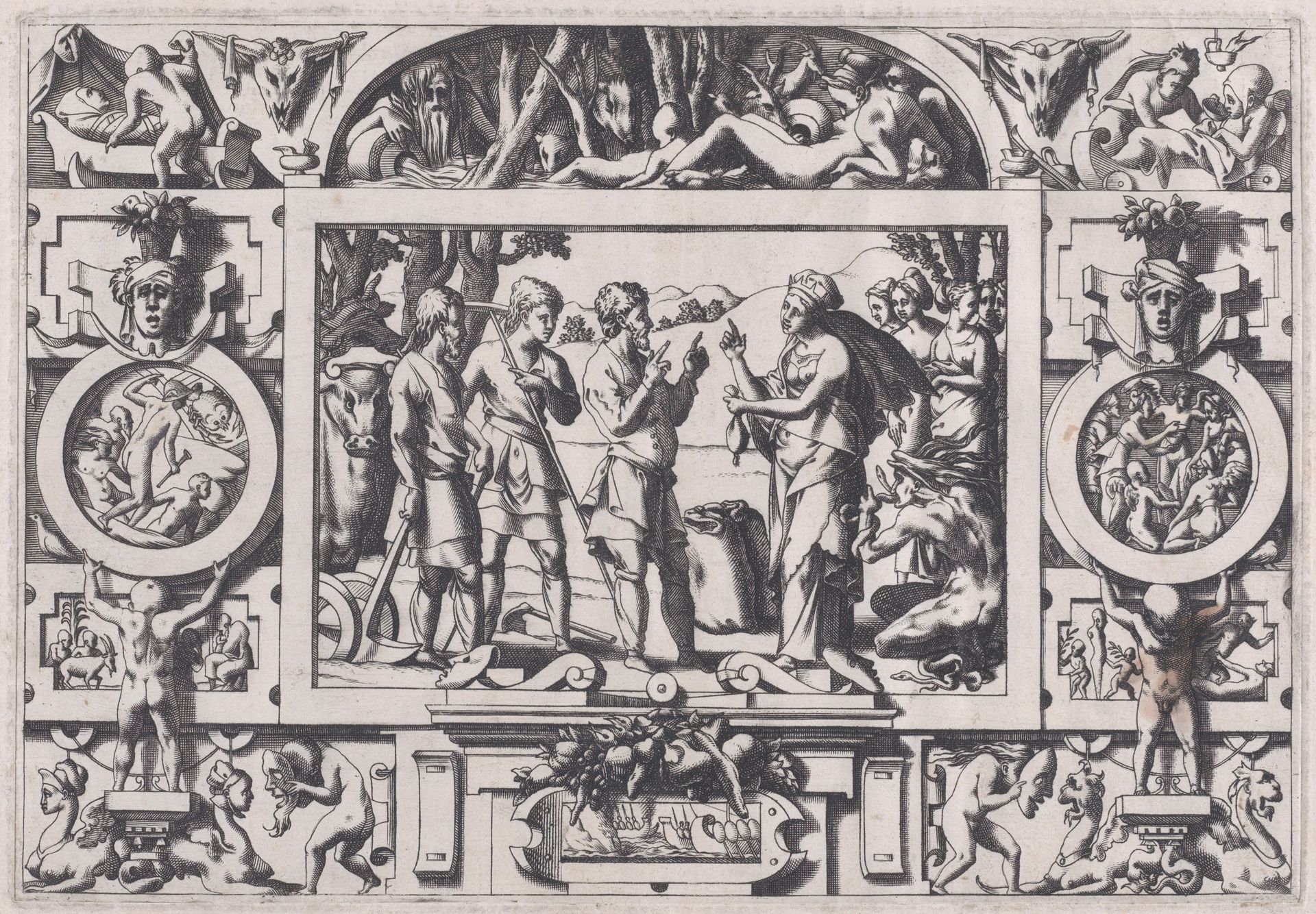 Queen Ino and the Husbandman (La reine Ino fait gâter la semence d'un an partout...), from "Jason and the Golden Fleece" by René Boyvin
