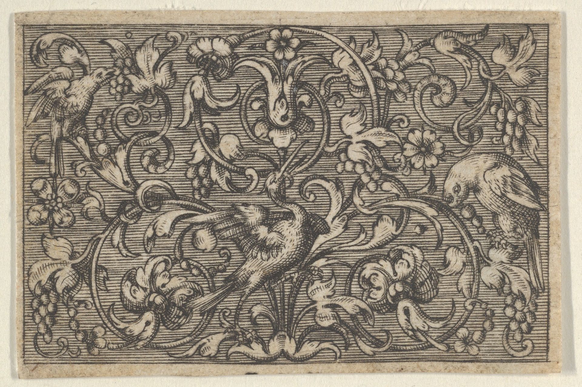 Horizontal Panel with Three Birds, from Varii Generis Opera Aurifabris Necessaria by Paul Birckenhultz