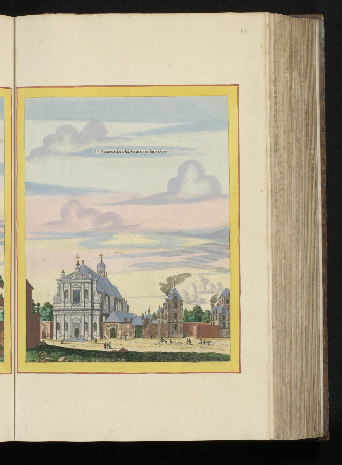 Gezicht op een kerk van de Jezuiten in de rue Pot-de-Fer te Parijs by Matthäus (II) Merian