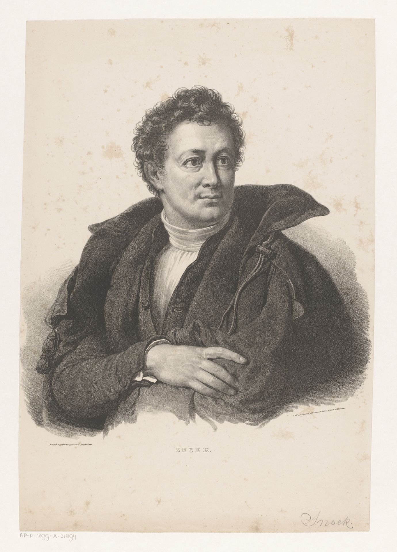 Portret van Andreas Snoek by Nicolaas Pieneman