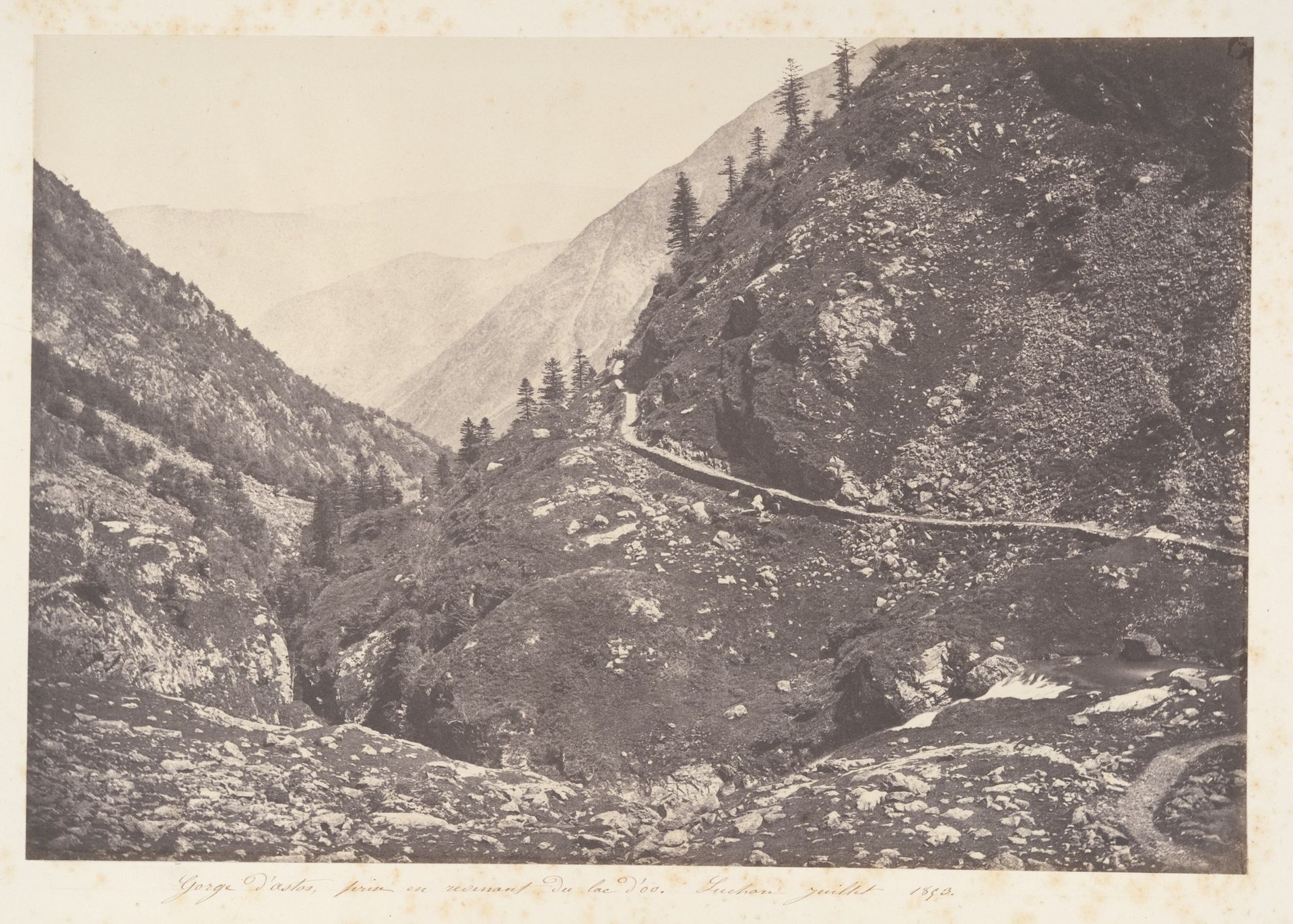 Gorge d'Astos, prise en revenant du lac d'Oo, Luchon by Joseph Vigier