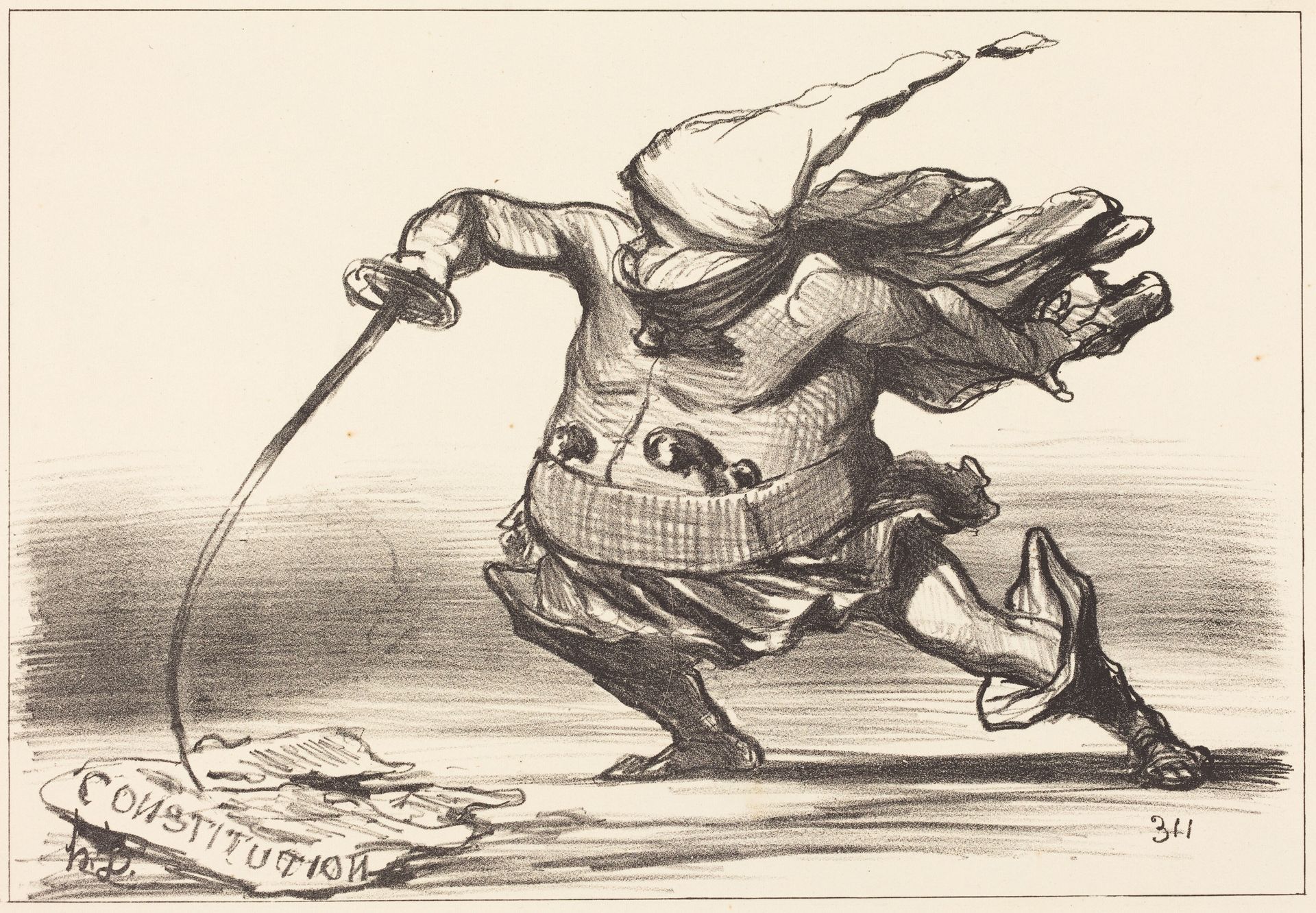 Un Matamore portant une... botte... by Honoré Daumier