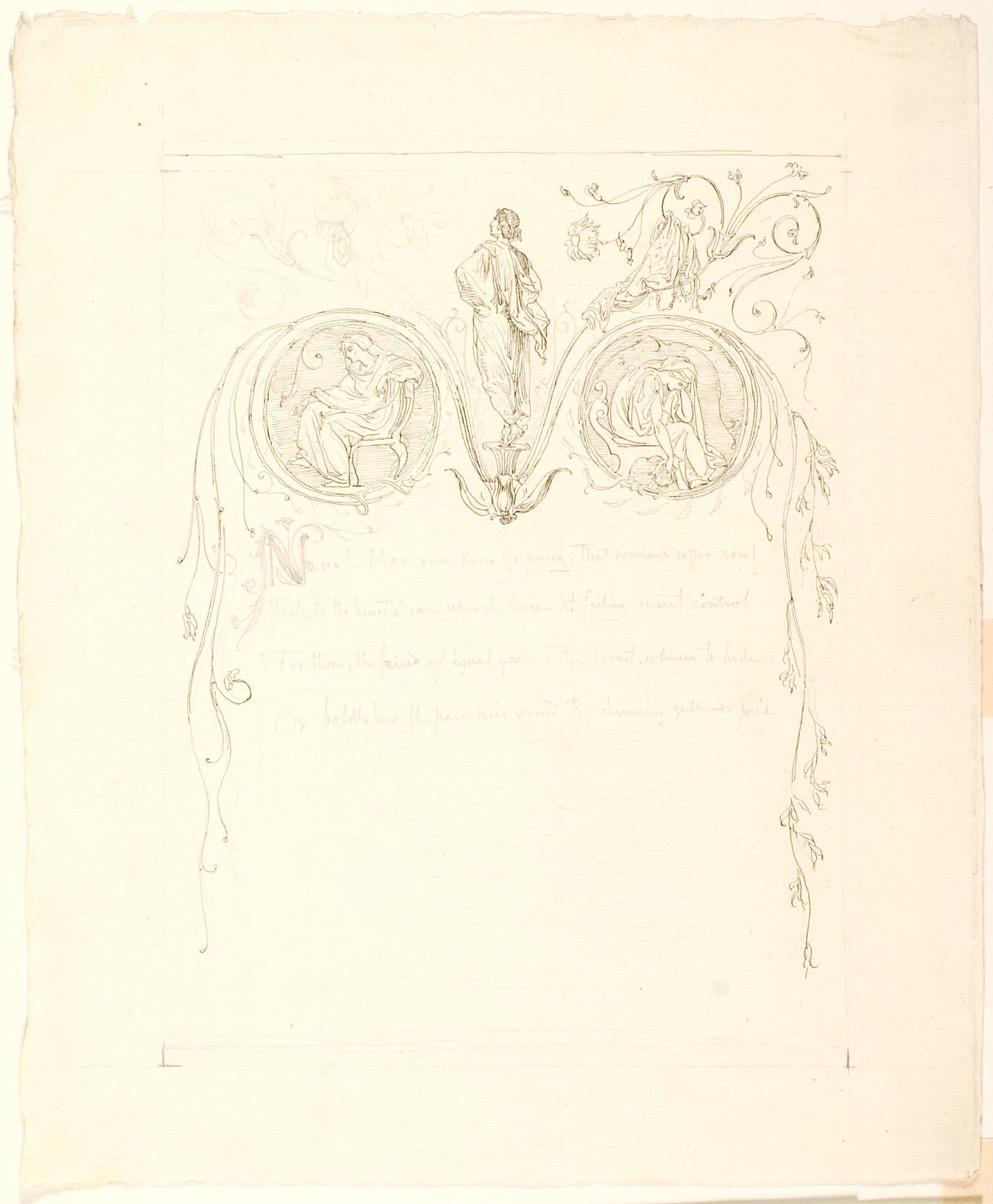 To siddende kvinder og en stående figur i midten by Lorenz Frølich