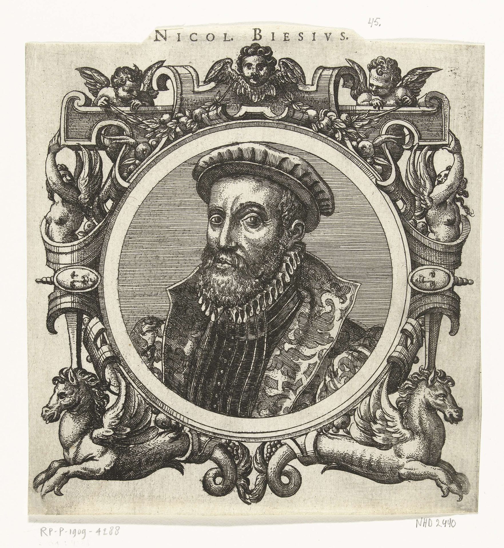Portret van Nicolaus Biesius by Pieter van der (I) Borcht